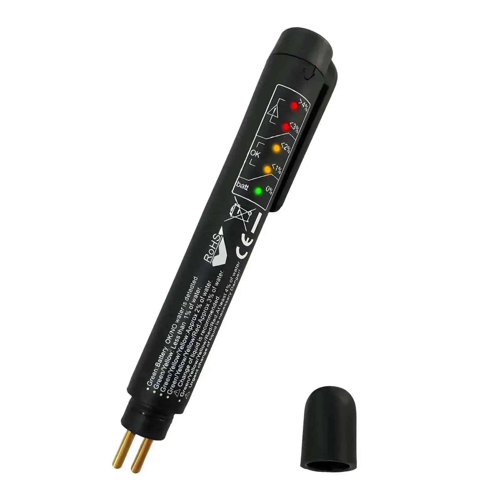 Brake Fluid Tester Pen DOT 3 DOT 4 DOT 5.1 Diagnostic Tool With 5 LED Indicators High Precision Hydraulic Fluid Moisture Analyzer For Vehicle Safety And Quick Fluid Health Check