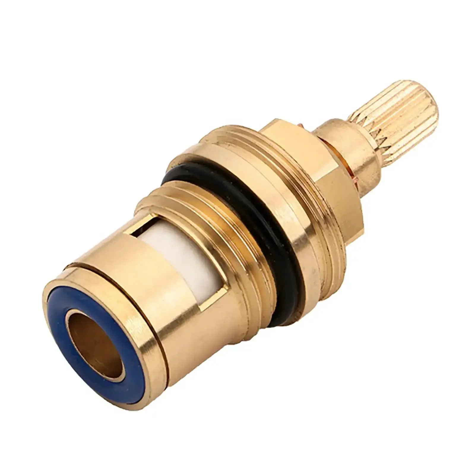 Brass Ceramic Disc Faucet Cartridge Replacement With 20 Spline Stem For Hot And Cold Water Two Valve Pack For Bathroom And Kitchen Taps Easy Install Durable Wear Resistant Tap Valve In Red And Blue - Image 4