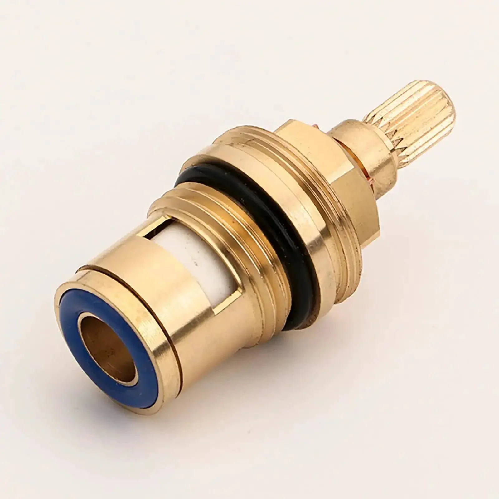 Brass Ceramic Disc Faucet Cartridge Replacement With 20 Spline For Hot And Cold Taps Durable Bathroom Kitchen Valve Ceramic Disc Replacement Wear Resistant And Easy To Install In Red Or Blue - Image 3