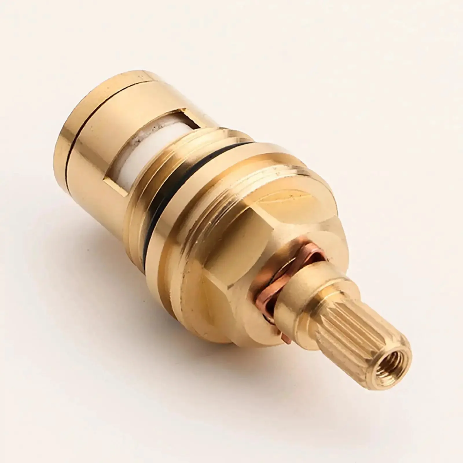 Brass Ceramic Disc Faucet Cartridge Replacement With 20 Spline For Hot And Cold Taps Durable Bathroom Kitchen Valve Ceramic Disc Replacement Wear Resistant And Easy To Install In Red Or Blue - Image 4