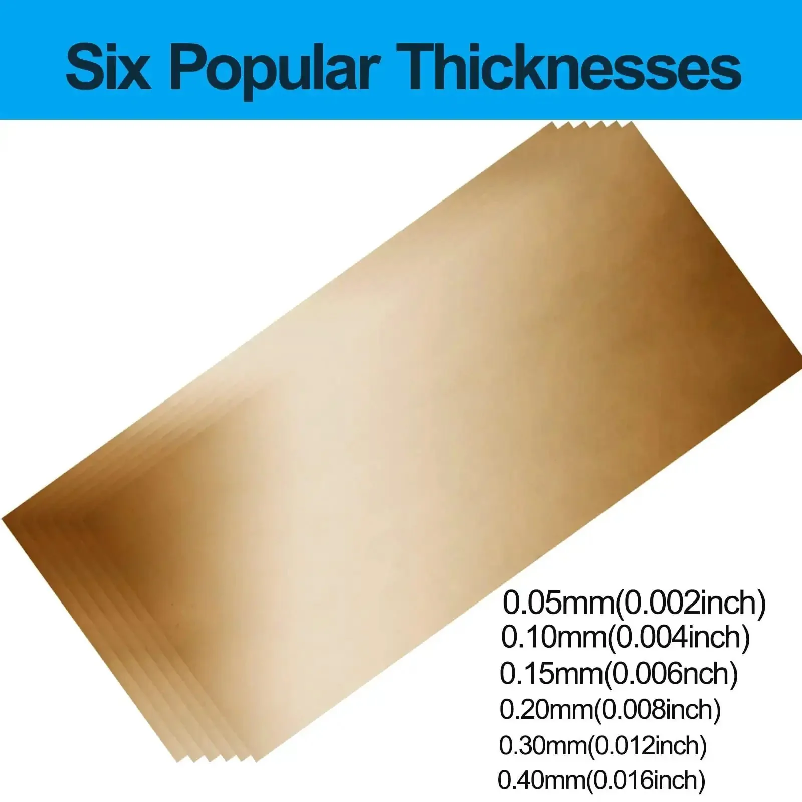 Brass Shim Stock Assortment 6 Inch By 3 Inch Sheet With Six Thicknesses 0.002 0.004 0.006 0.008 0.012 0.016 For DIY Metalworking And Shimming Projects Bendable Great Value Brass Sheet - Image 4