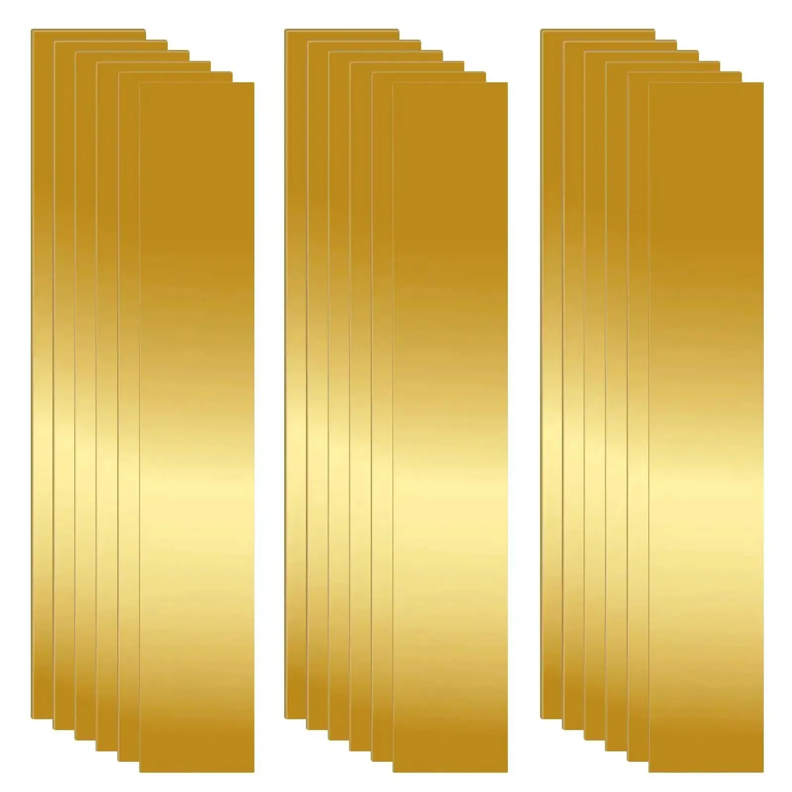 Brass Shim Stock Set, 18 Pcs Rectangular Shims 5.9 x 0.98 Inch With 6 Thicknesses From 0.002 to 0.015 Inch, Brass Strips For Trim Gap Filler, DIY And Industrial Use, Pro Grade