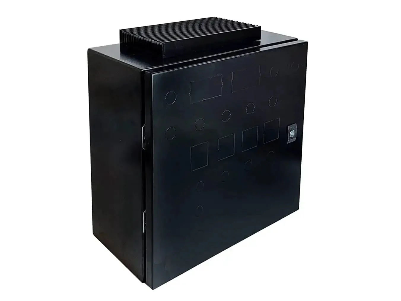 Brew Panel Wall Mount Black Steel Enclosure With Knockouts Removable Door Lock And Key 16 Gauge Powder Coated 30 Amp Enclosure Includes 80 Amp Heat Sink For Electric Brewery
