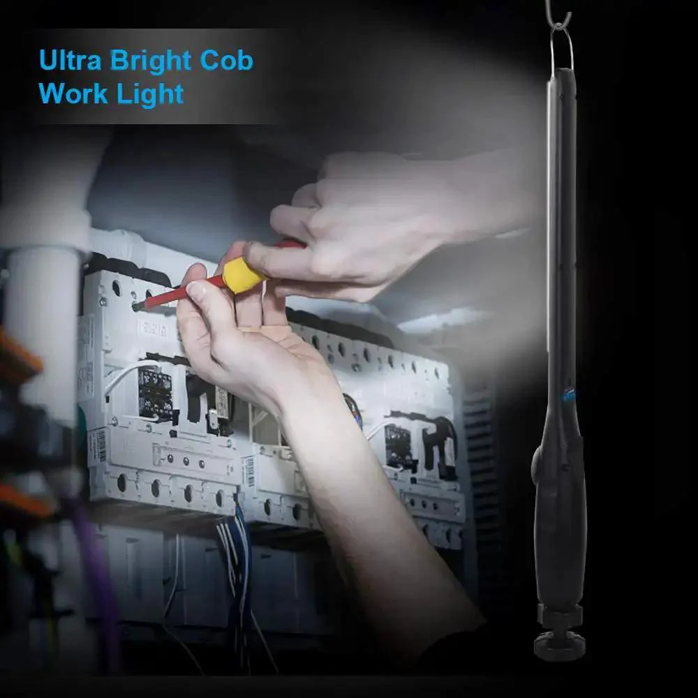 Bright 800 Lumen LED Work Light With Magnetic Base Rechargeable 3300mAh Battery COB Floodlight Hands Free Portable Inspection Light For Car Repair Garage And Emergency Use USB Cable Included Two Pack - Image 4