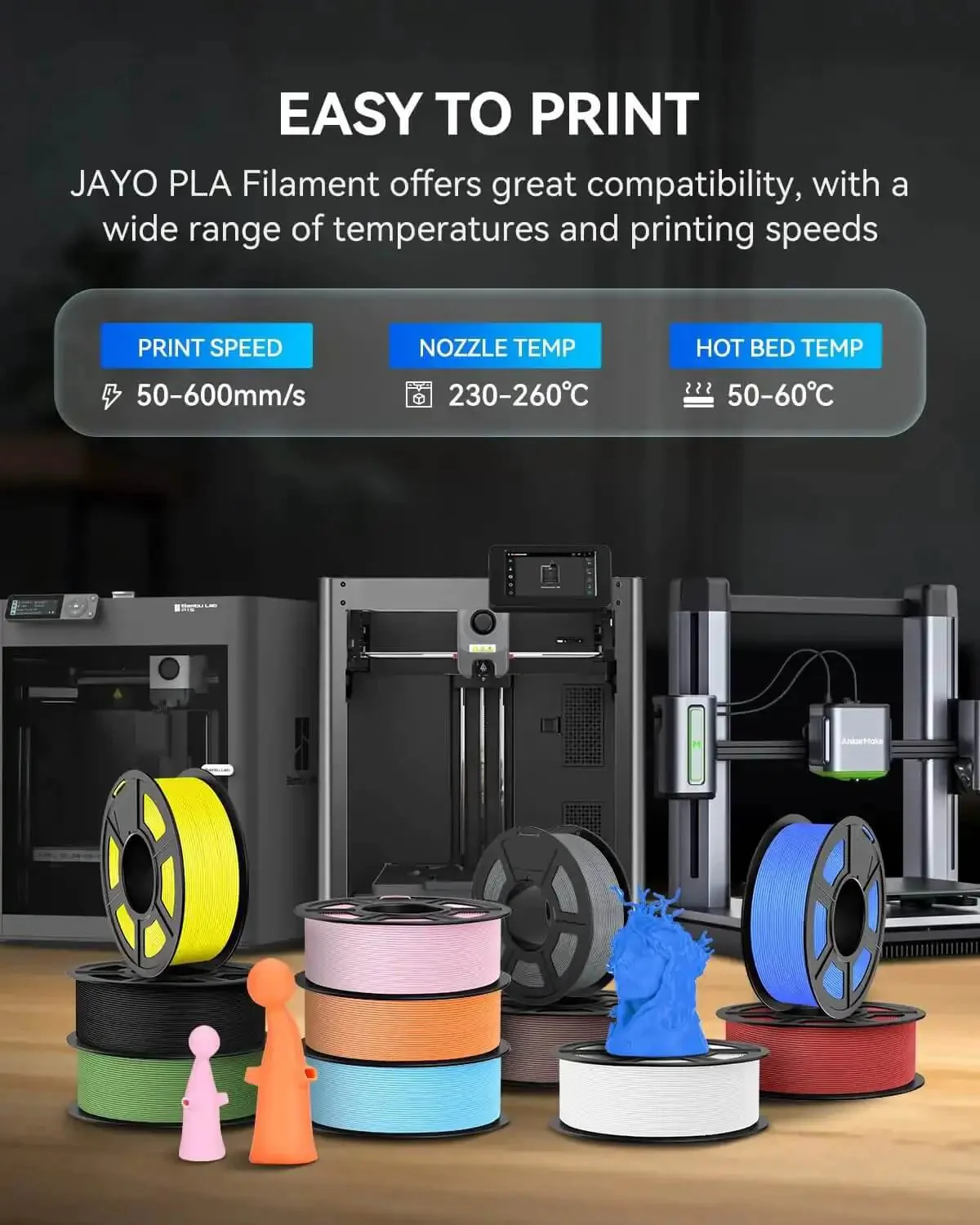 Brown PLA Filament 1.75mm 1.1Kg Spool for FDM Printers Tough as Nails and Impact Resistant 0.02mm Dimensional Tolerance Easy Breaks and Clean Removal Fits Most 3D Printers - Image 3