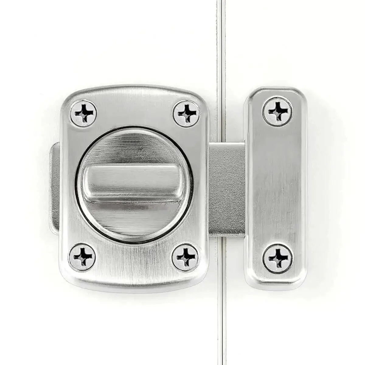 Brushed Silver Rotate Bolt Gate Latches Kit For Doors Cabinets Windows And Pet Doors, Safety Lock Hardware For Home Use, Antique Style Zinc Alloy Construction, Scratch Resistant, Weatherproof, Easy Install For Indoor Outdoor Use - Image 3