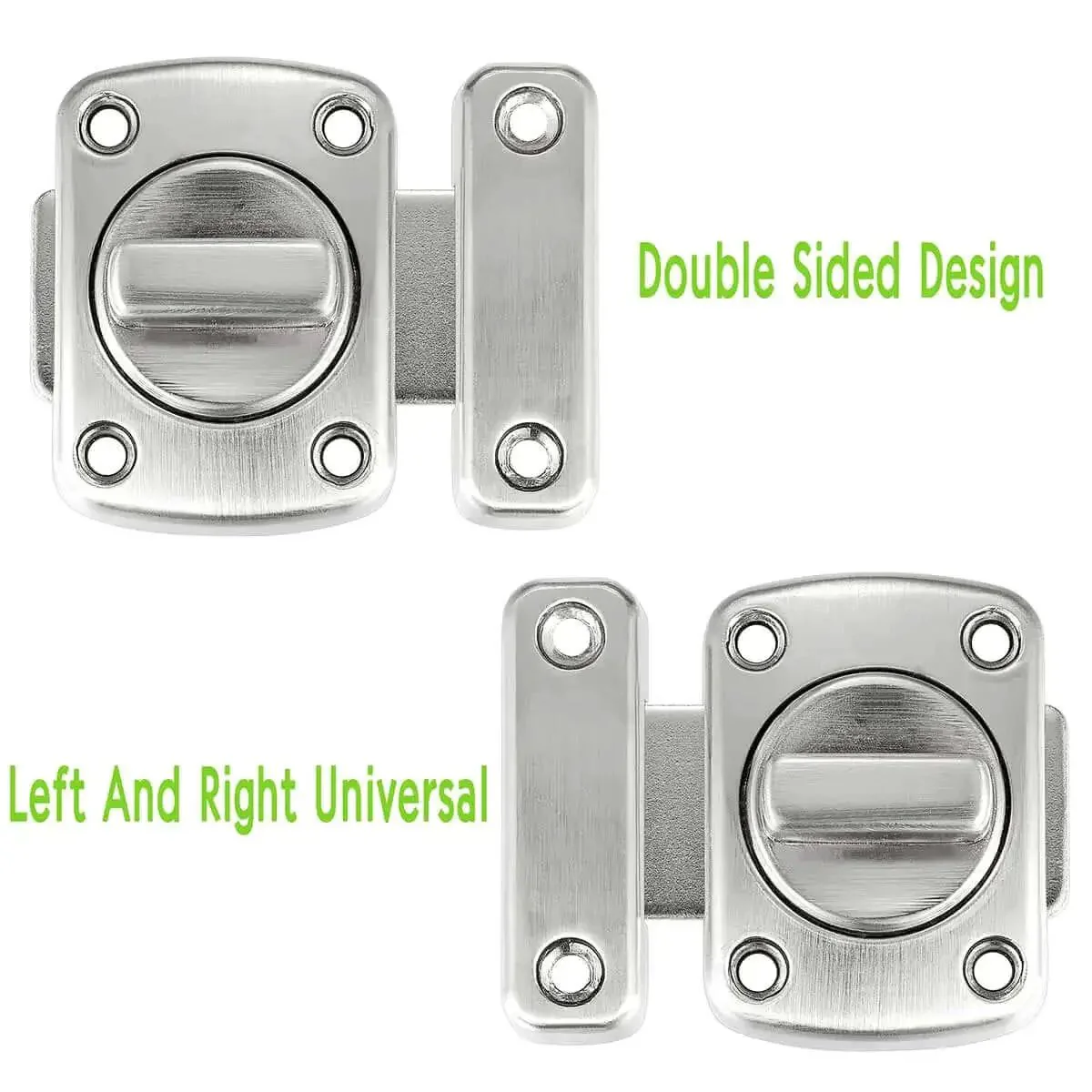 Brushed Silver Rotate Bolt Gate Latches Kit For Doors Cabinets Windows And Pet Doors, Safety Lock Hardware For Home Use, Antique Style Zinc Alloy Construction, Scratch Resistant, Weatherproof, Easy Install For Indoor Outdoor Use - Image 5
