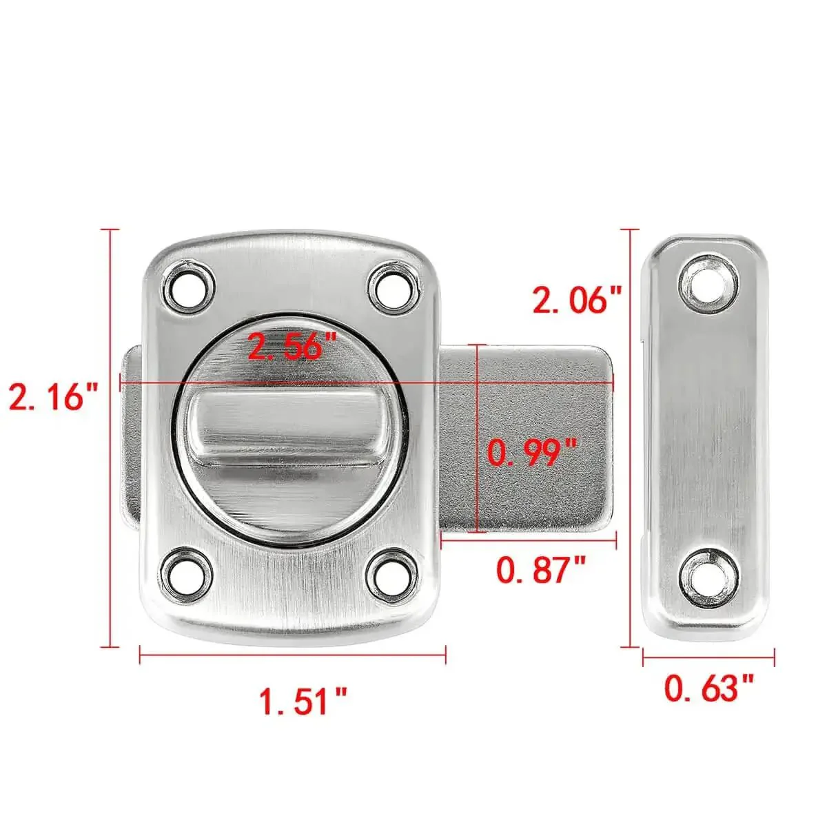 Brushed Silver Rotate Bolt Gate Latches Kit For Doors Cabinets Windows And Pet Doors, Safety Lock Hardware For Home Use, Antique Style Zinc Alloy Construction, Scratch Resistant, Weatherproof, Easy Install For Indoor Outdoor Use - Image 7
