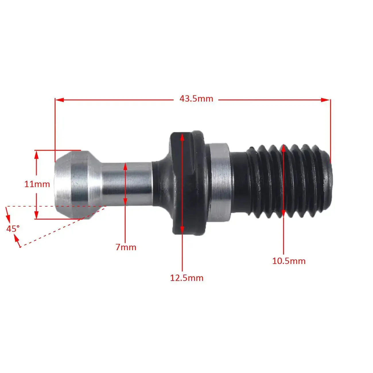 BT30 45 Degree Pull Stud Retention Knob For CNC Milling Tool Holder, 10 Pcs, Rust Resistant, High Tensile Strength, Wear Resistant Finish, MAS BT Standard Shank, Great For Machining Centers And CNC Spindle Mounts - Image 5