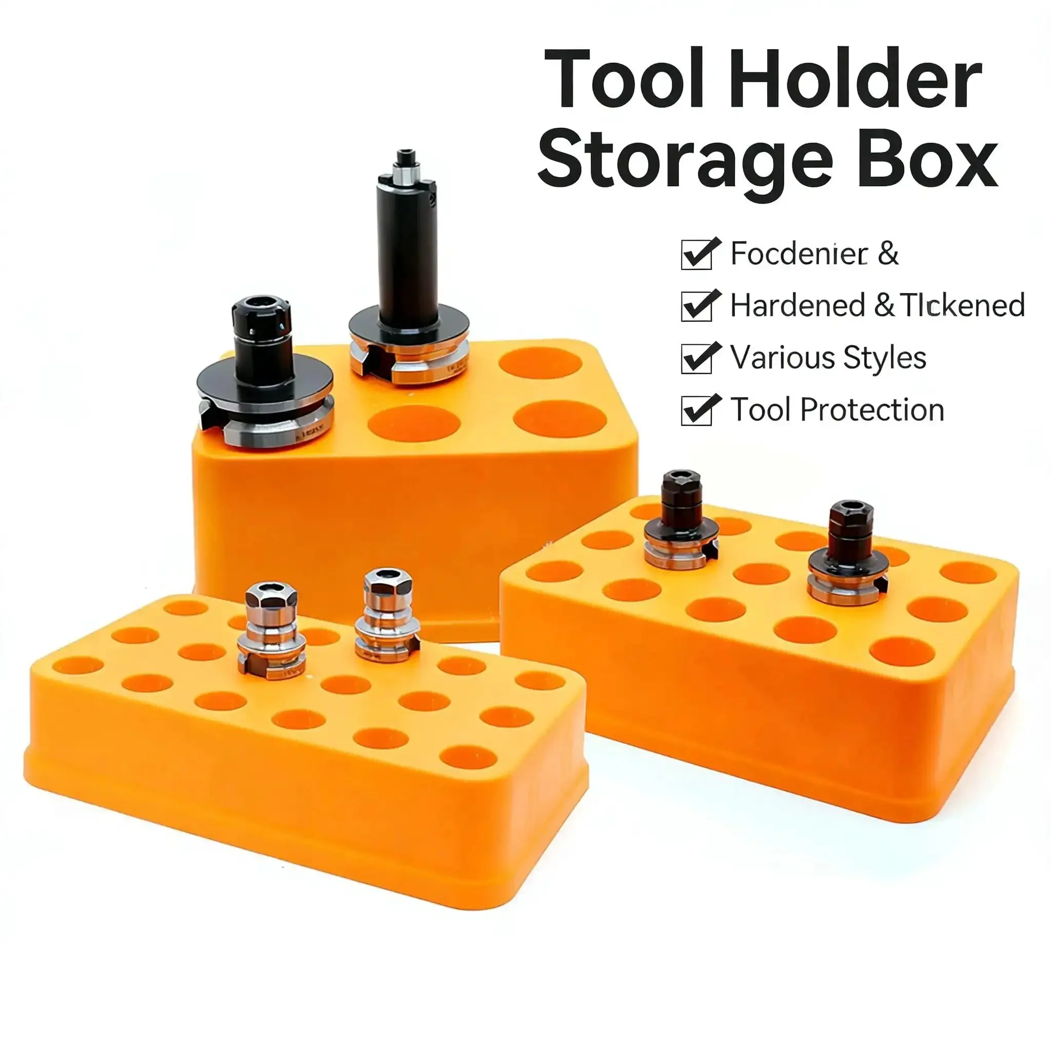 BT30 Yellow Tool Holder Organizer For Drilling Bits And Milling Tools With Built In Storage Capacity Durable PP Construction Must Have Space Saving Workshop Setup Clear Visibility And Easy Access To All Bits And Tools - Image 4