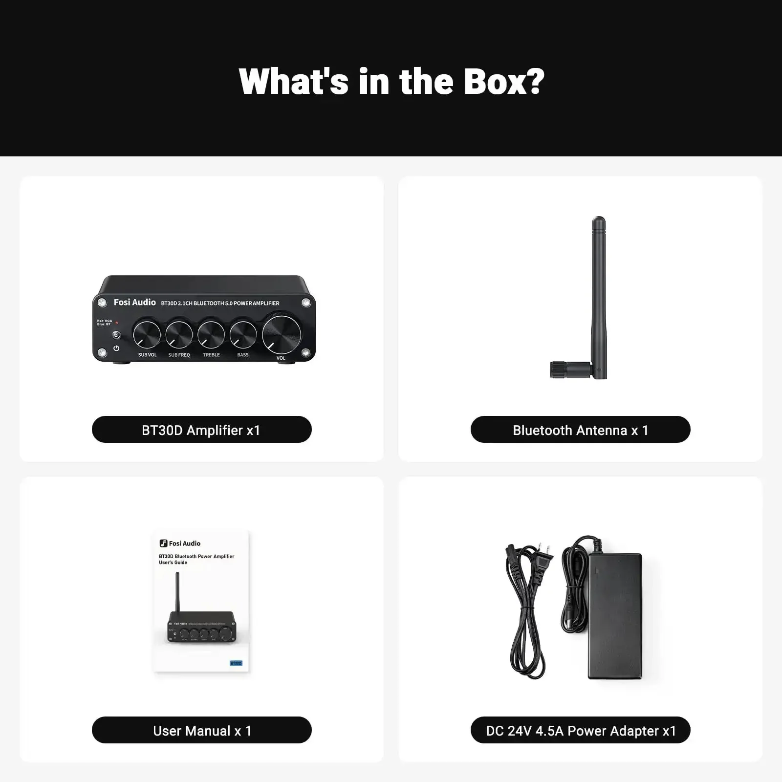 BT30D Bluetooth 5.0 2.1 Channel Stereo Receiver Amplifier Mini Hi Fi Class D Integrated Amp 50 Watt X2 Plus 100 Watt Subwoofer Power For Home And Outdoor Passive Speakers Beefy Sound - Image 2