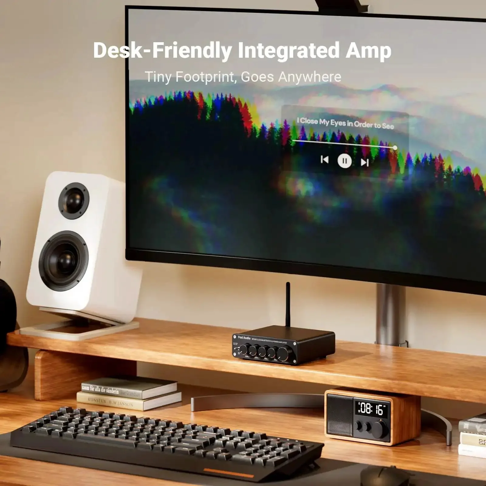 BT30D Bluetooth 5.0 2.1 Channel Stereo Receiver Amplifier Mini Hi Fi Class D Integrated Amp 50 Watt X2 Plus 100 Watt Subwoofer Power For Home And Outdoor Passive Speakers Beefy Sound - Image 9