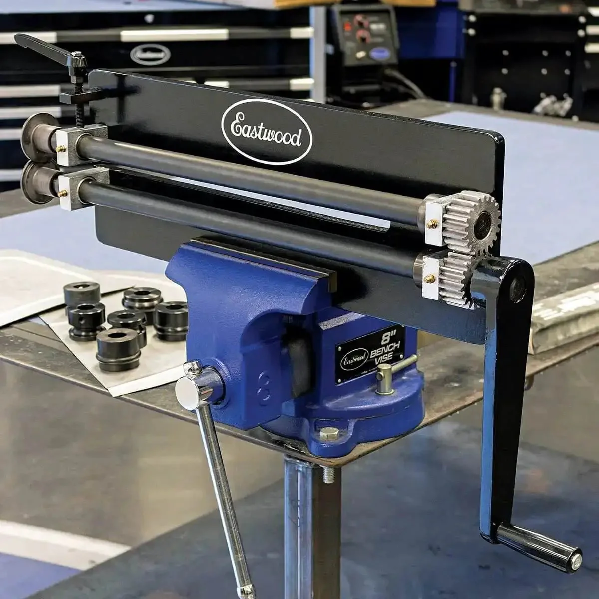 Budget-Friendly 19 Inch Metal Bead Roller With Power Drive System And Dies For One-Person Operation, Adds Strength To Panels, Forms Channels And Flanges, Featuring One Sixth HP 120V Reversible Motor With Variable Speed - Image 4