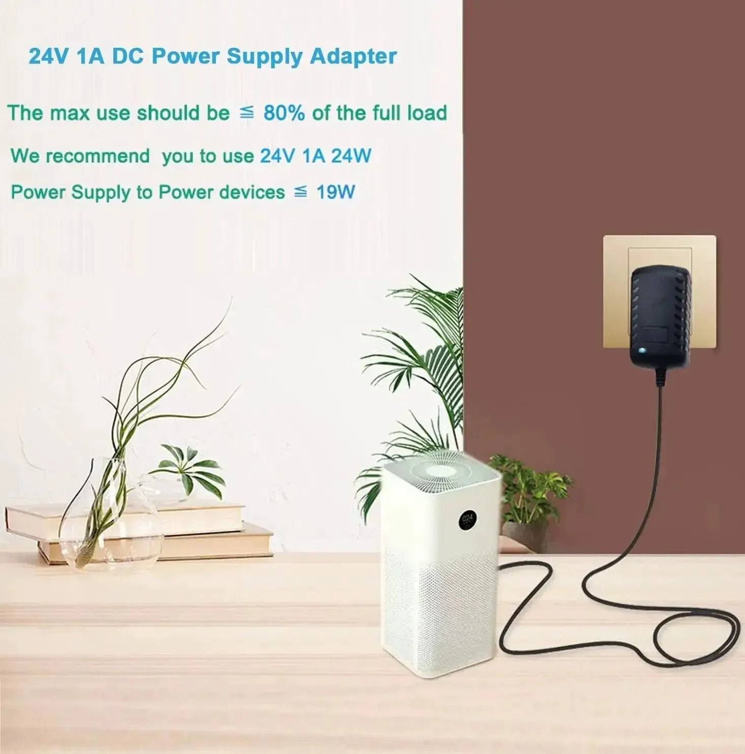 Budget Friendly 24V DC 1A Power Supply Adapter For LED Strips And CCTV Cameras, 100-240V AC Input To 24V DC 24W, 5.5mm X 2.5mm Plug, Switching Mode Transformer, Safe And Efficient For Routers DVRs And Security Lights - Image 2