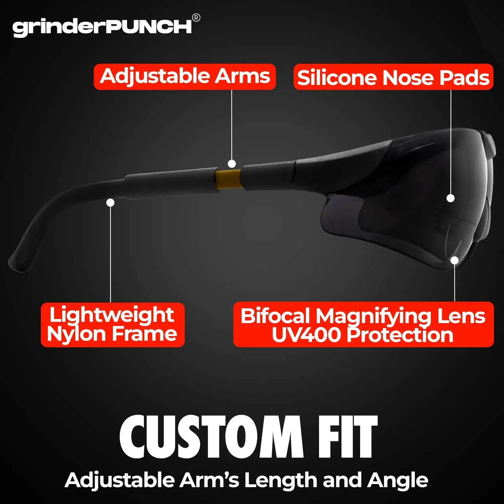 Built In Bifocal Safety Sunglasses With Magnifier For Reading And Work ANSI Z87 Impact Resistant Sun Readers Unisex Eyewear With 1.50 Diopter Near Vision Boost - Image 9