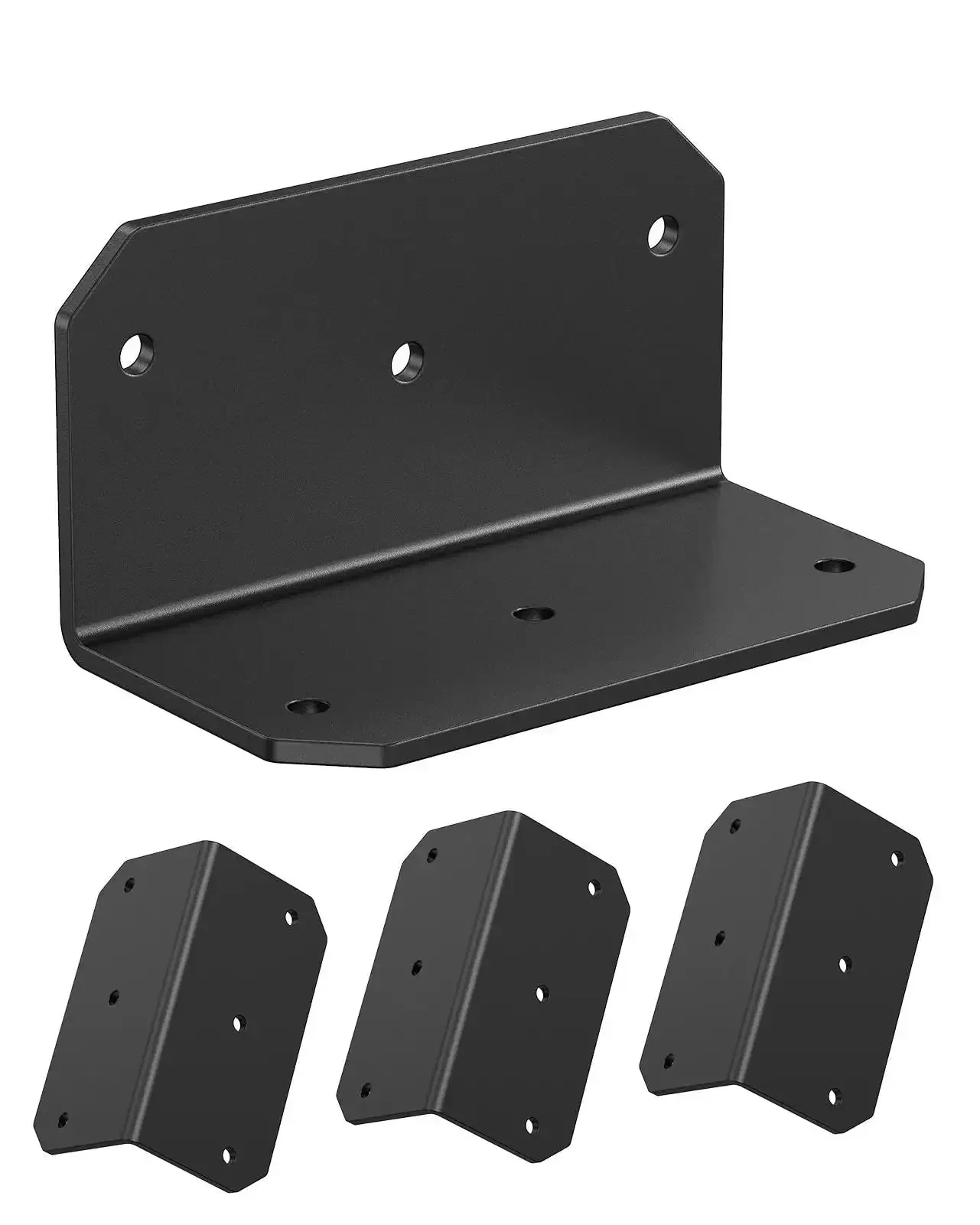 Built To Last Heavy Duty 4 Inch L Bracket Corner Brace 90 Degree Angle Iron Supports For Wood Shelves Furniture And Raised Garden Beds Black Powder Coat 4 Pack Matte Black Finish For Rust Proof Longevity And Smoother Edges - Image 2
