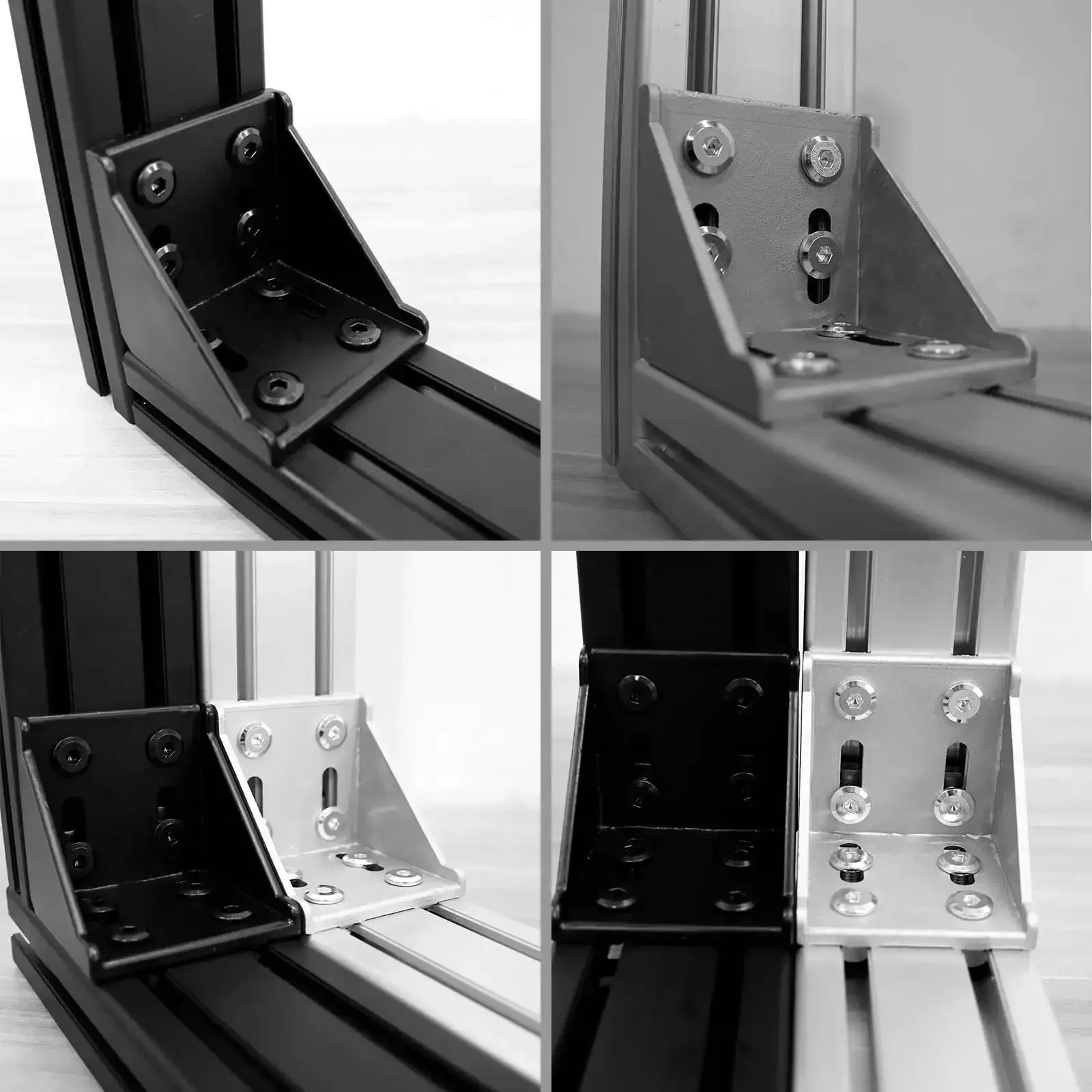 Built Tough Corner Bracket Connector Set For 4080 And 8080 Aluminum Extrusion, 90 Degree Solid Brackets, 4 Pack With M8 T Nuts, Galvanized Carbon Steel, Rust Resistant, Heavy Duty Corner Support For 8mm Slot - Image 4
