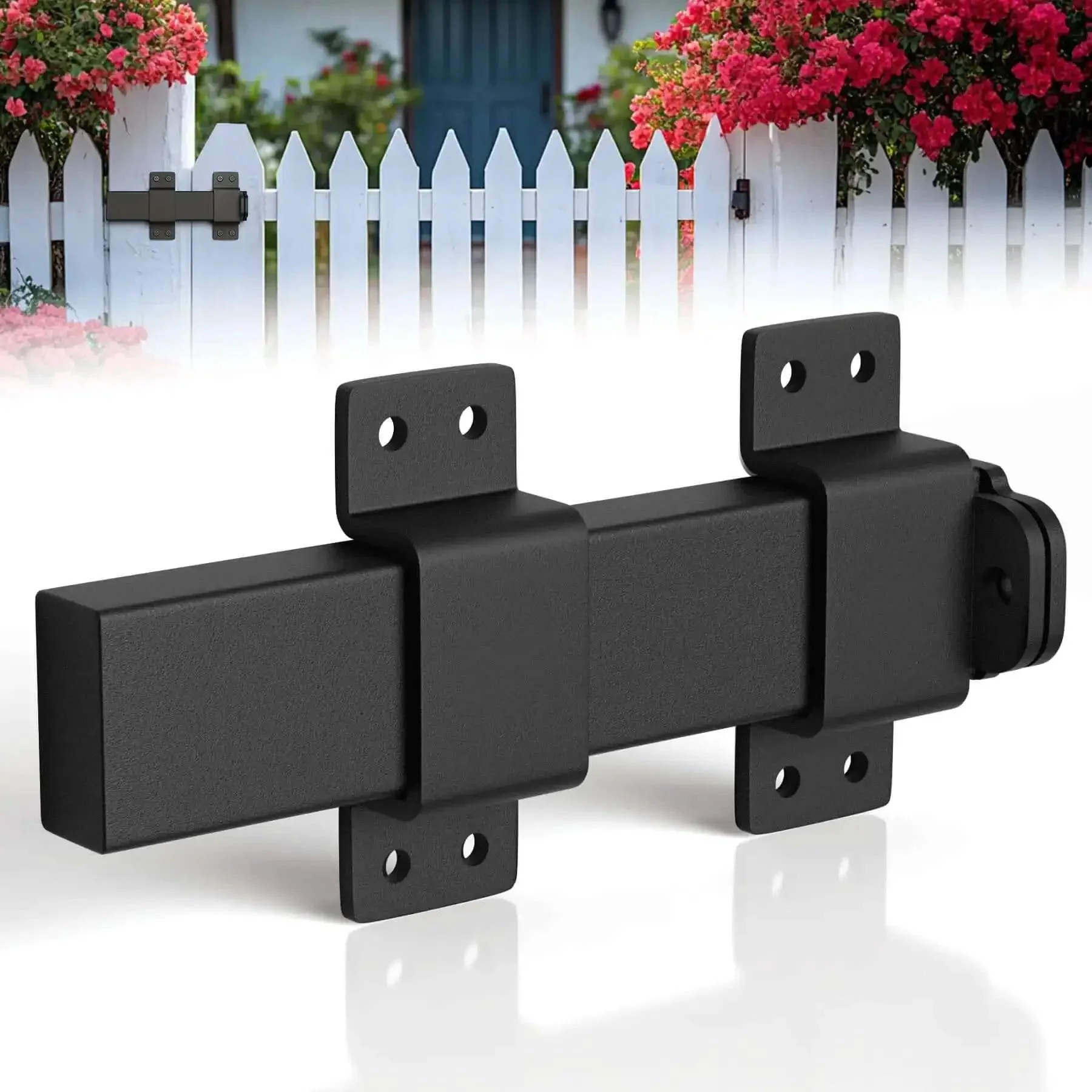 Built Tough Gate Latch With Padlock Hole, Adjustable Barn Door Lock For Wooden Fences, Fence Gates, Courtyard, Shed, Cabinets, Farmhouse Style Outdoor And Indoor Doors, Rustproof Steel Construction