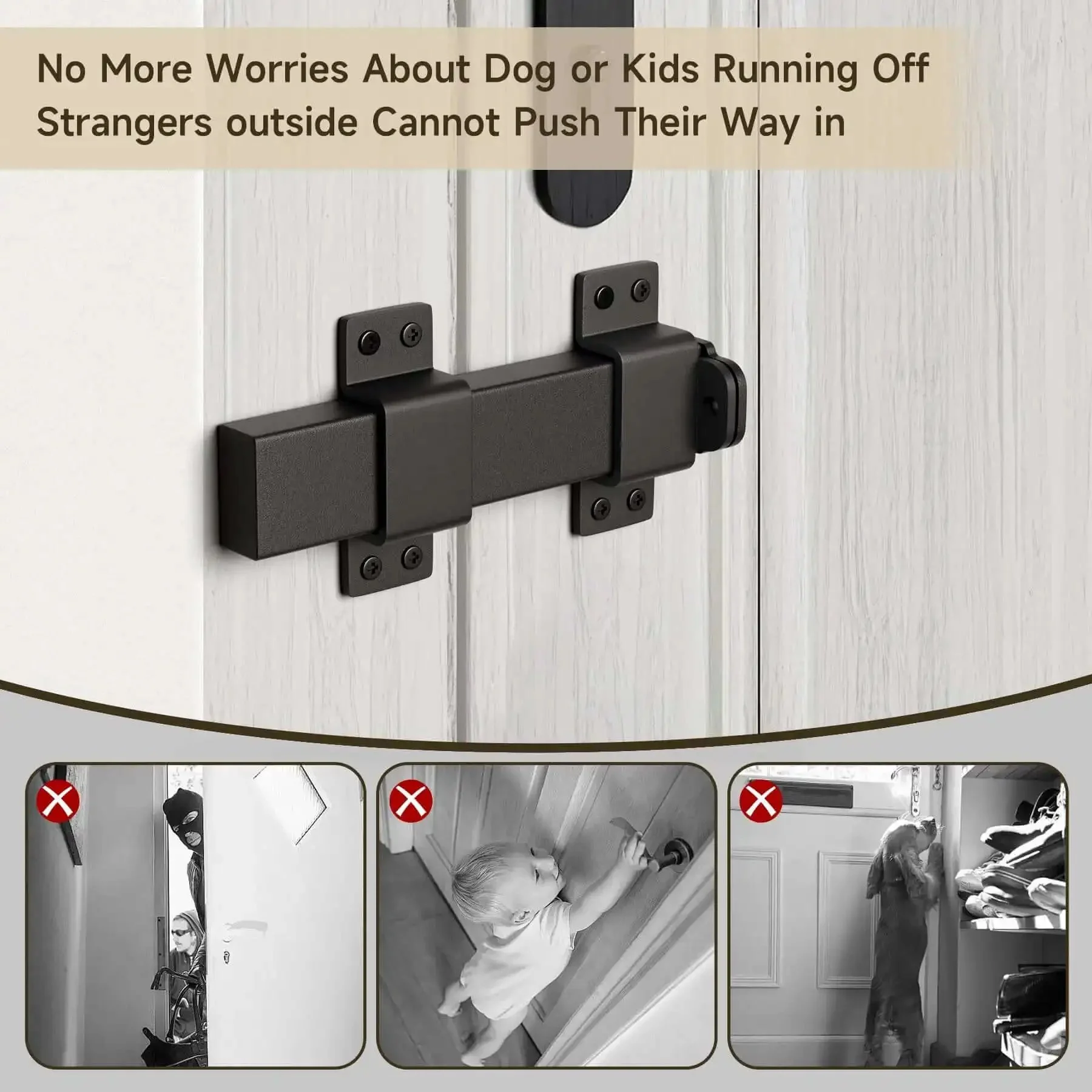 Built Tough Gate Latch With Padlock Hole, Adjustable Barn Door Lock For Wooden Fences, Fence Gates, Courtyard, Shed, Cabinets, Farmhouse Style Outdoor And Indoor Doors, Rustproof Steel Construction - Image 6