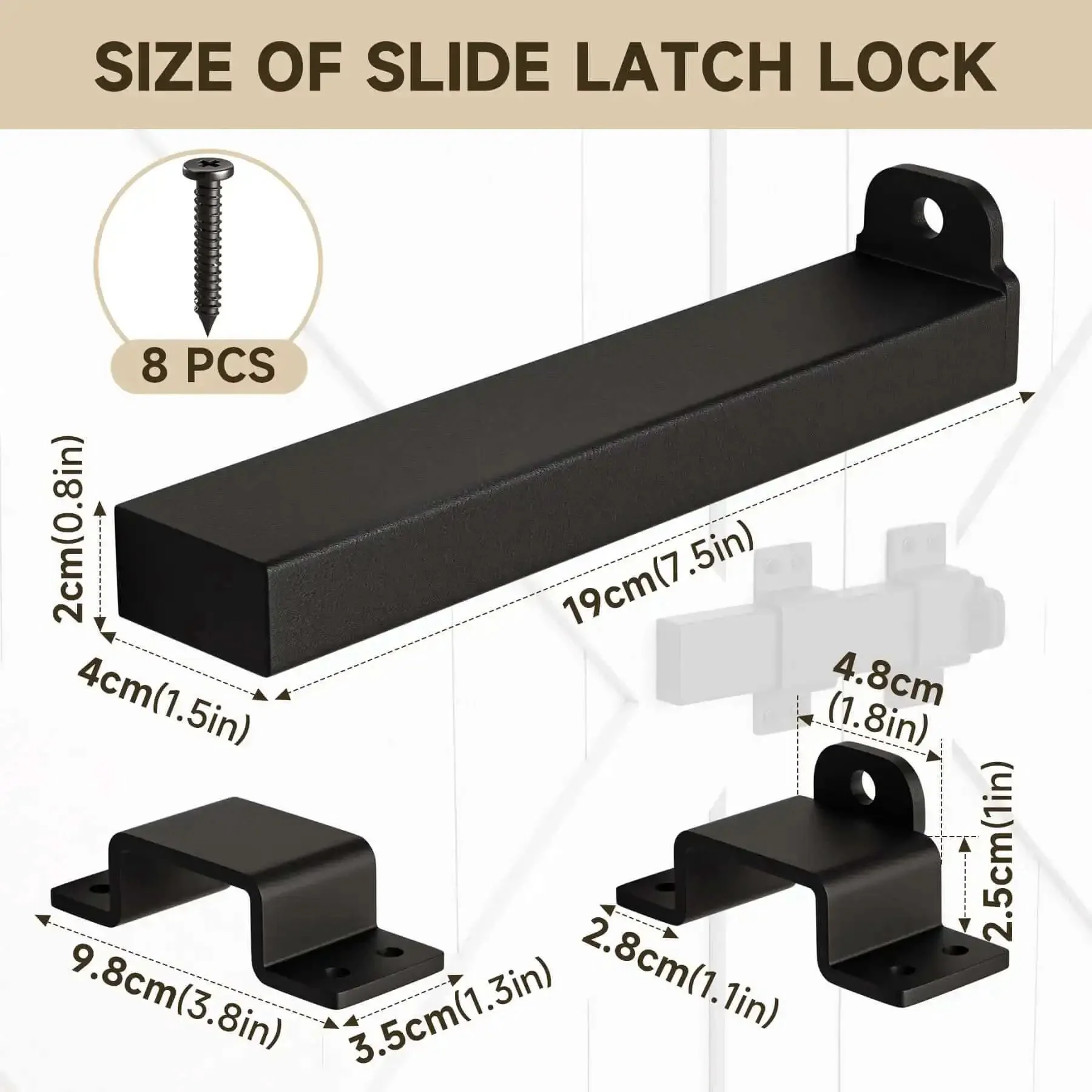 Built Tough Gate Latch With Padlock Hole, Adjustable Barn Door Lock For Wooden Fences, Fence Gates, Courtyard, Shed, Cabinets, Farmhouse Style Outdoor And Indoor Doors, Rustproof Steel Construction - Image 7
