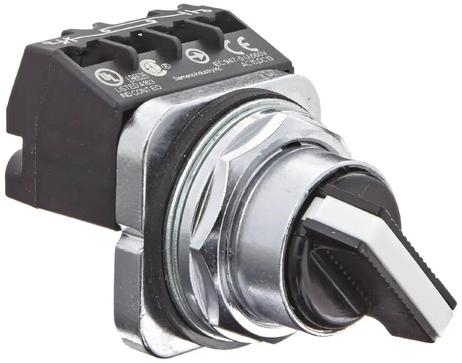 Built Tough Heavy Duty 2 Position Maintained Selector Switch With Short Lever A Cam 1NO And 1NC Contacts Water And Oil Tight Black Industrial Grade For Wet And Oily Environments In Control Panels