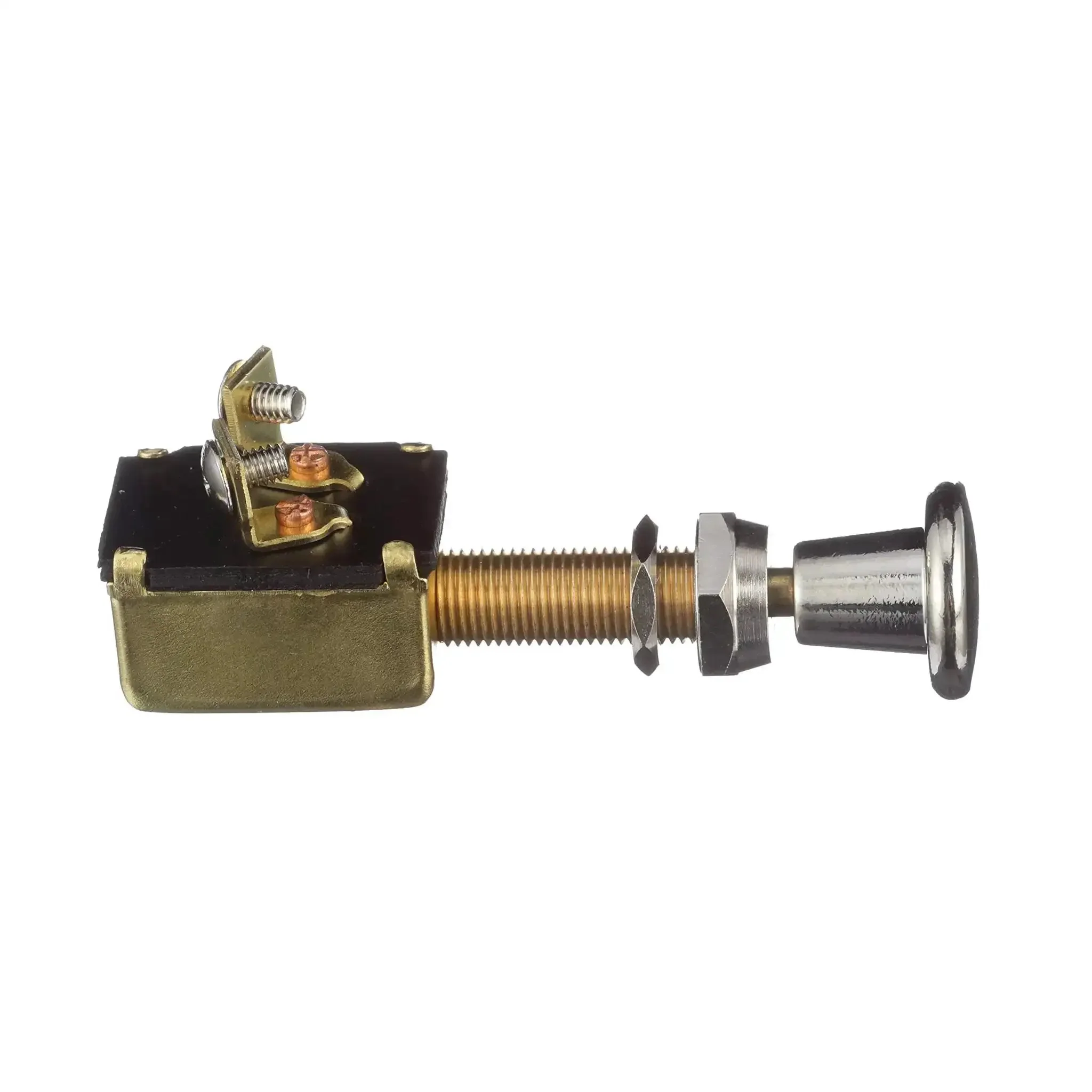 Built Tough Heavy Duty 2 Position Push Pull On Off Switch For Marine Lights Bilge Pumps Blowers And Baitwell Pumps Chrome Knob Stainless Steel Springs 1 Circuit 25 Amp 1 Inch Panel Mount - Image 4