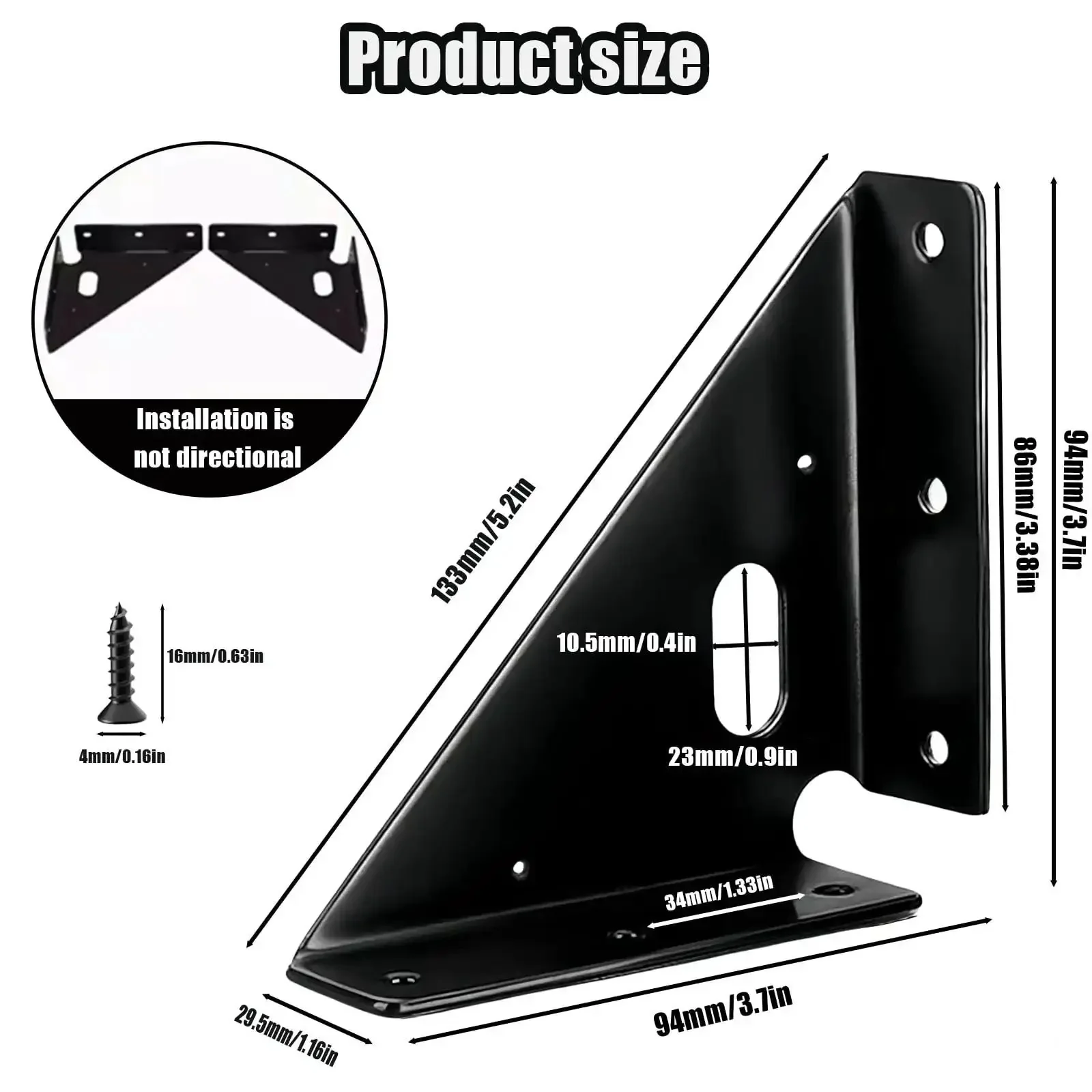 Built Tough Heavy Duty Gusset Joint Set Four Pieces For Invisible Corner Reinforcement And Shelf Support Metal Bracket Corner Brace Fasteners For Tables Chairs Cabinets And Beds Black - Image 7