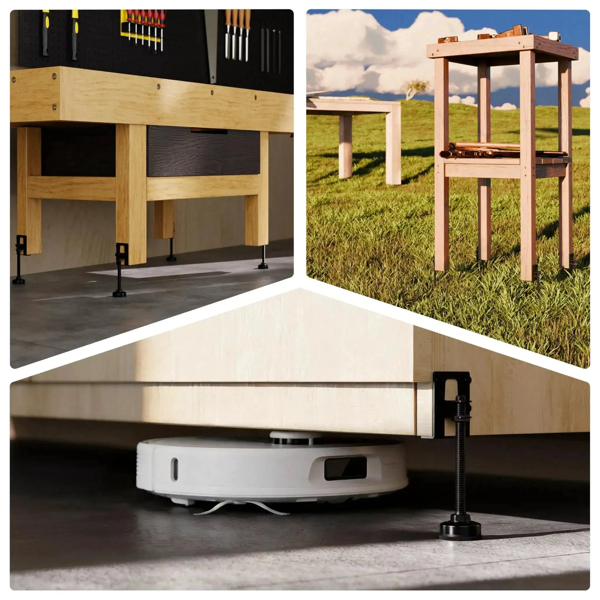 Built Tough L Shaped Furniture Leveling Feet With Adjustable Height Up To 3.5 Inches, 4 Pack Screw On Levelers, 330 Lbs Per Foot, Great For Sofas, Beds, Cabinets On Uneven Floors - Image 4