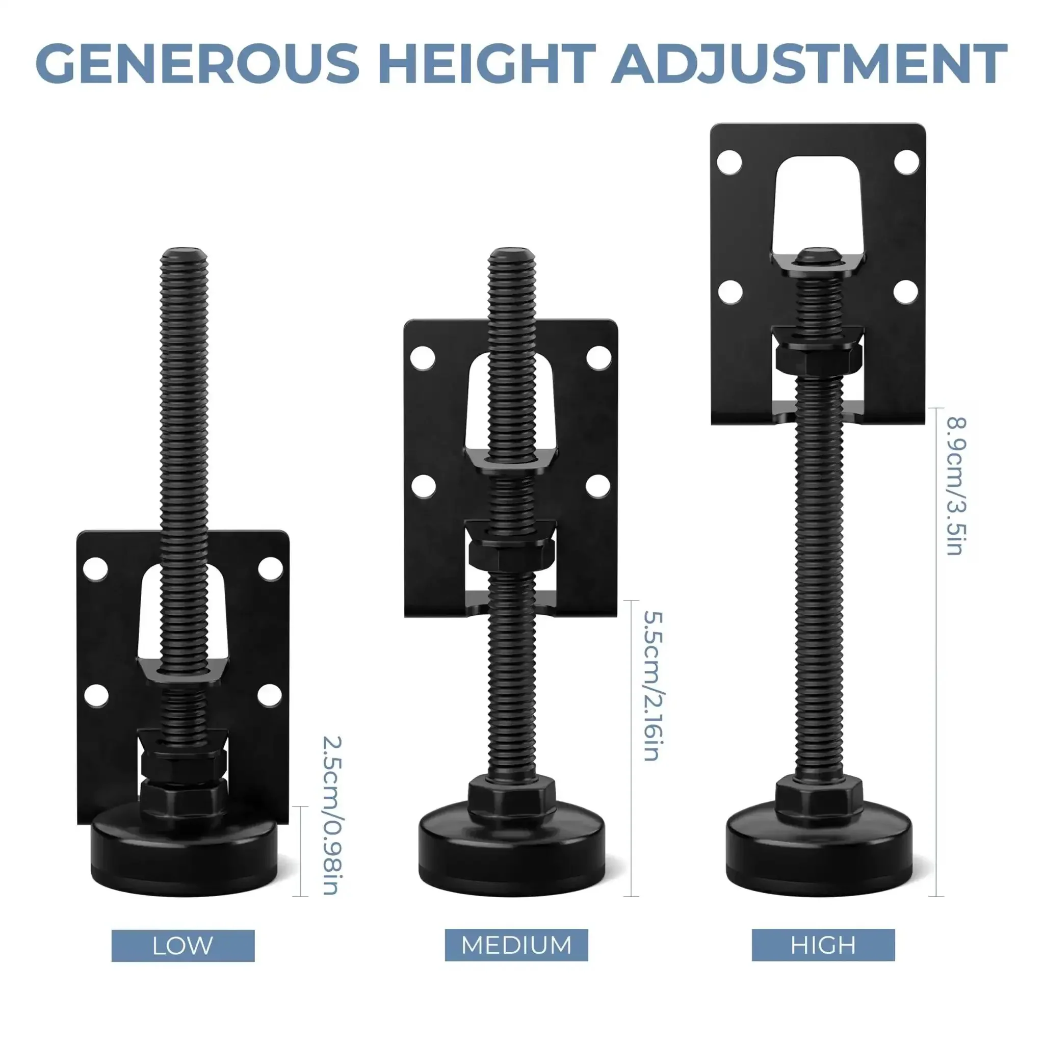 Built Tough L Shaped Furniture Leveling Feet With Adjustable Height Up To 3.5 Inches, 4 Pack Screw On Levelers, 330 Lbs Per Foot, Great For Sofas, Beds, Cabinets On Uneven Floors - Image 7