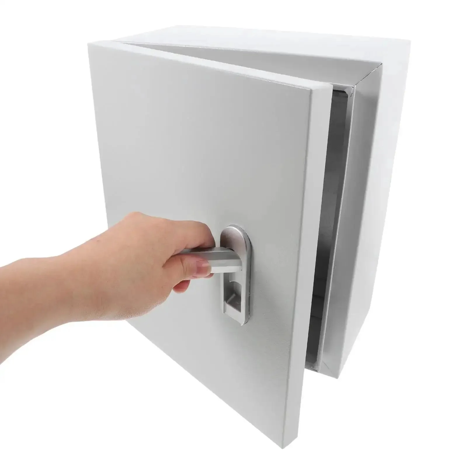 Built Tough Metal Electrical Junction Box With Lock For Outdoor Weatherproof Power Distribution Enclosure, 25x30x14 Cm Vertical Control Cabinet For Low Voltage Panels And Electrical Equipment - Image 3