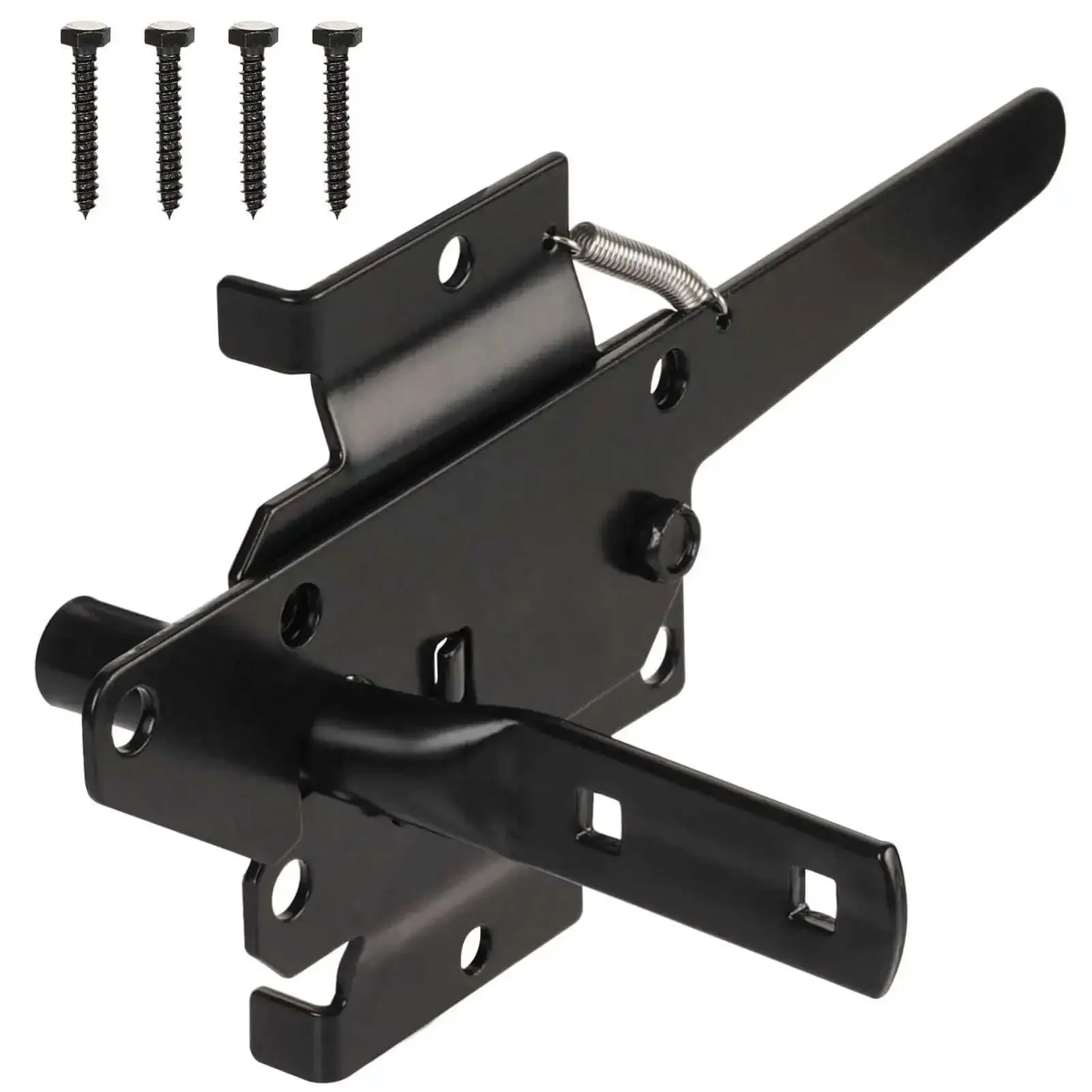 Built Tough Post Mount Gate Latch With Self Latching Fingertip Release For Inward Or Outward Swing Gates Pool And Garden Fence Safety Hardware For Vinyl And Wood Fences Black Finish