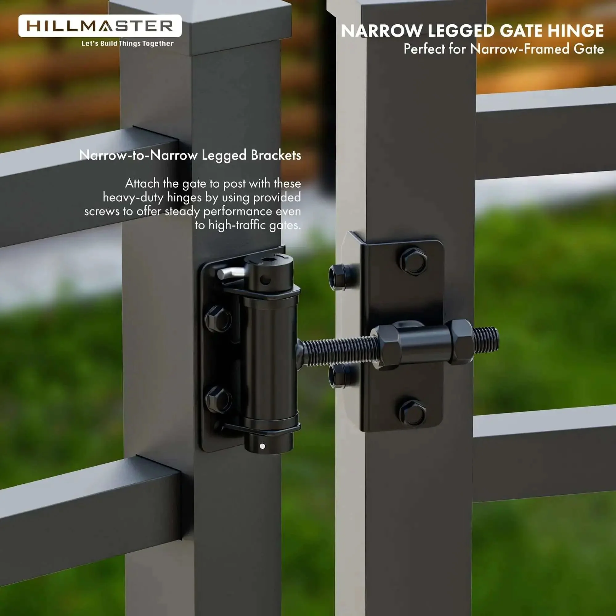 Built Tough Self Closing Gate Hinges For Metal Vinyl PVC Wood Fence With Adjustable Tension And 90 Degree Swing Gate Closer Hinges Gate Hardware Kit 2 Pack In Black Finish - Image 4