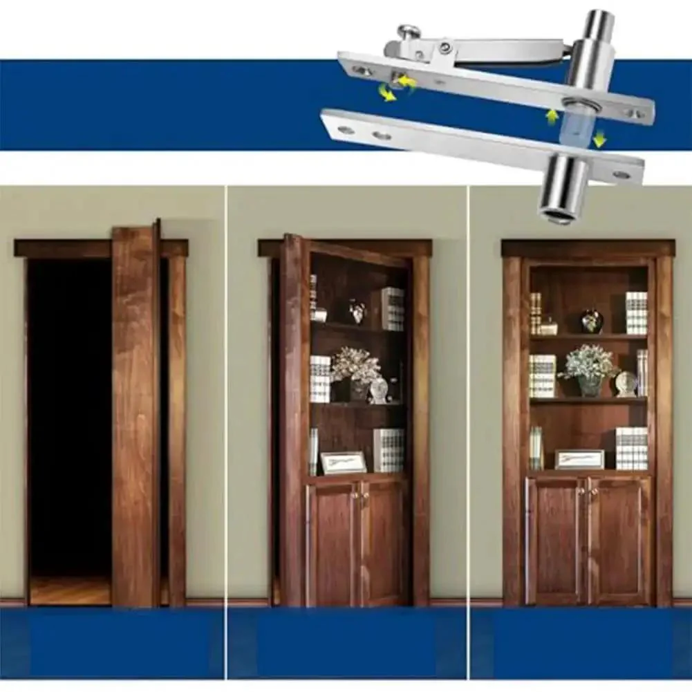 Built Tough Stainless Steel Pivot Door Hinge With 360 Degree Swivel And Invisible Floor And Ceiling Mount For Concealed Bookshelf Or Secret Room Doors Includes Installation Hardware - Image 4