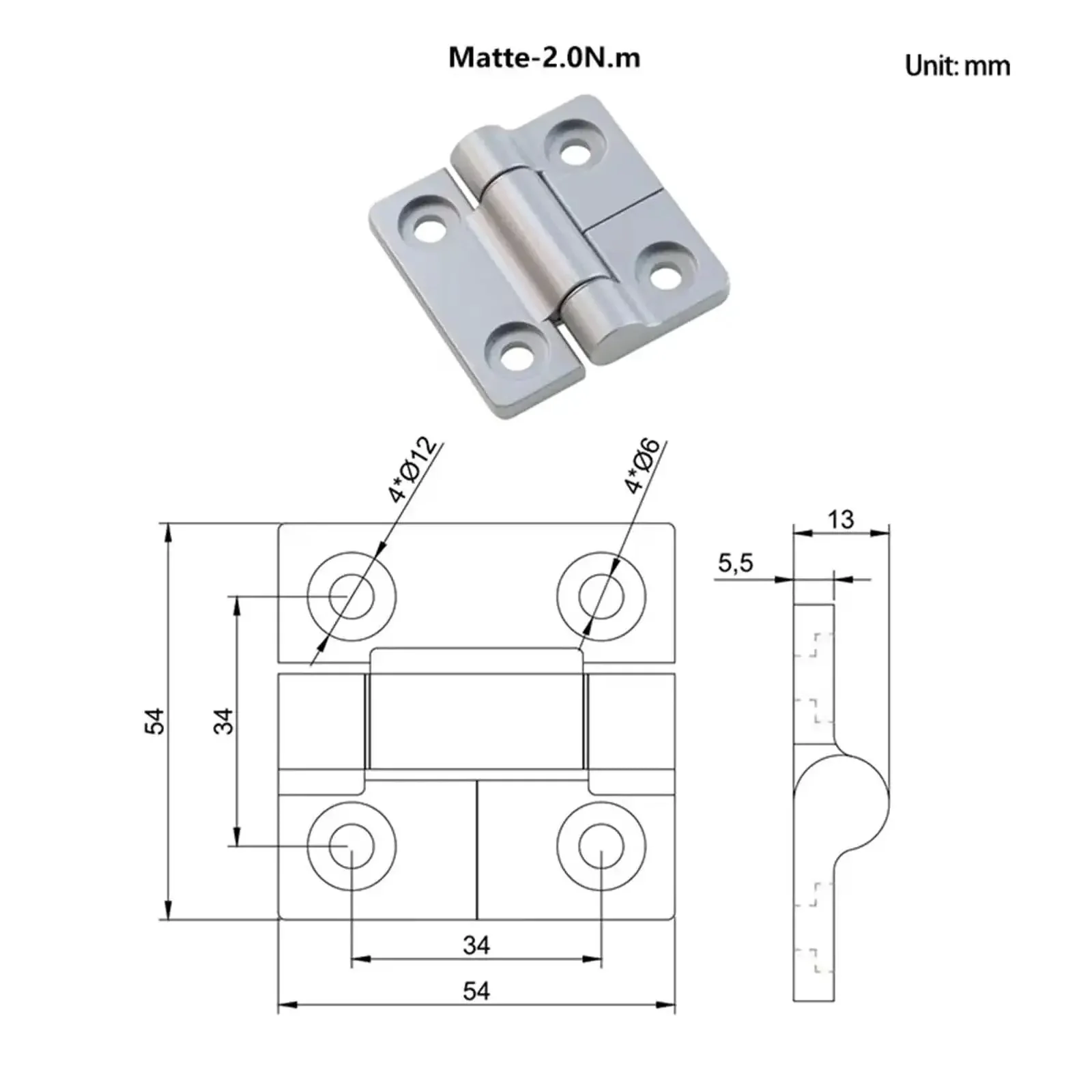 Built Tough Zinc Alloy Torque Square Damper Gate Hinge With Random Stop Function Matte Finish Two Newton Meter Torque Rating One Piece Gate Hardware For Residential And Commercial Doors - Image 6