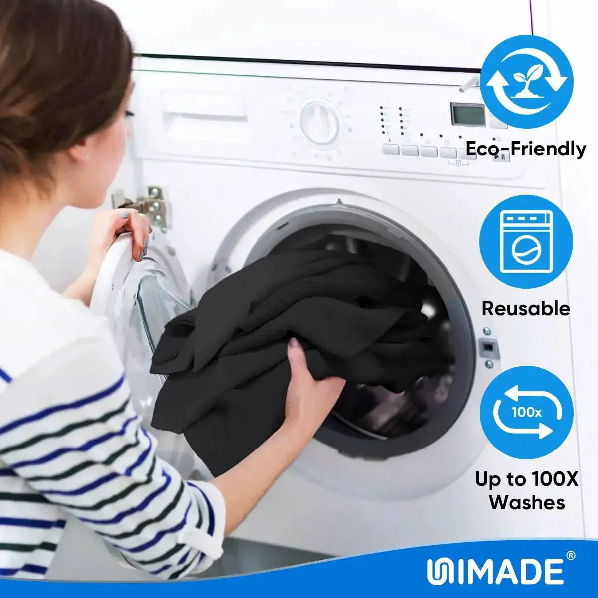 Bulk 50 Pack Microfiber Cleaning Cloths 11.5 By 11.5 Inches Lint Free Reusable Towels For Cars Auto Detailing Home Kitchen Garage Bar Restaurant Mechanic Shop Black Boss Level Clean For Messes And Grime - Image 3
