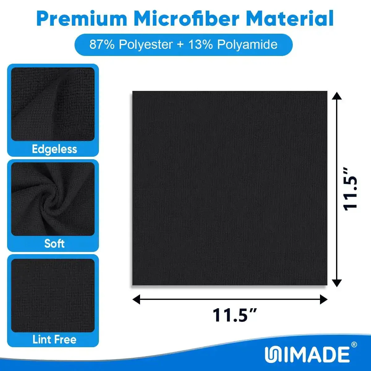 Bulk 50 Pack Microfiber Cleaning Cloths 11.5 By 11.5 Inches Lint Free Reusable Towels For Cars Auto Detailing Home Kitchen Garage Bar Restaurant Mechanic Shop Black Boss Level Clean For Messes And Grime - Image 7