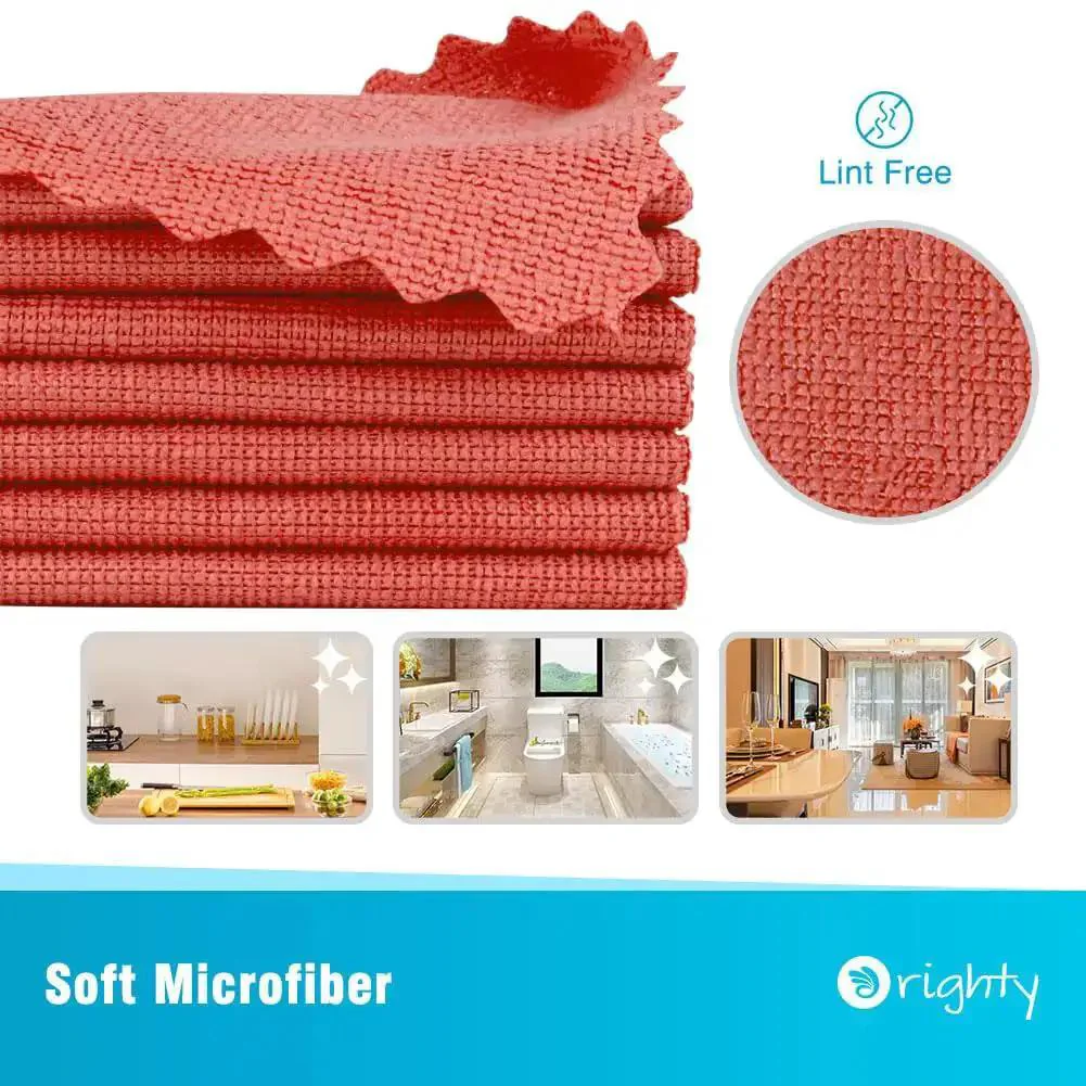 Bulk 50 Pack Microfiber Cleaning Rags For Cars And Home, Lint Free Non Scratch Shop Towels, Streak Free Auto Care Towels, Glass Safe All Purpose Lint Free Rags, 11.5 By 11.5 Inches, Red - Image 7