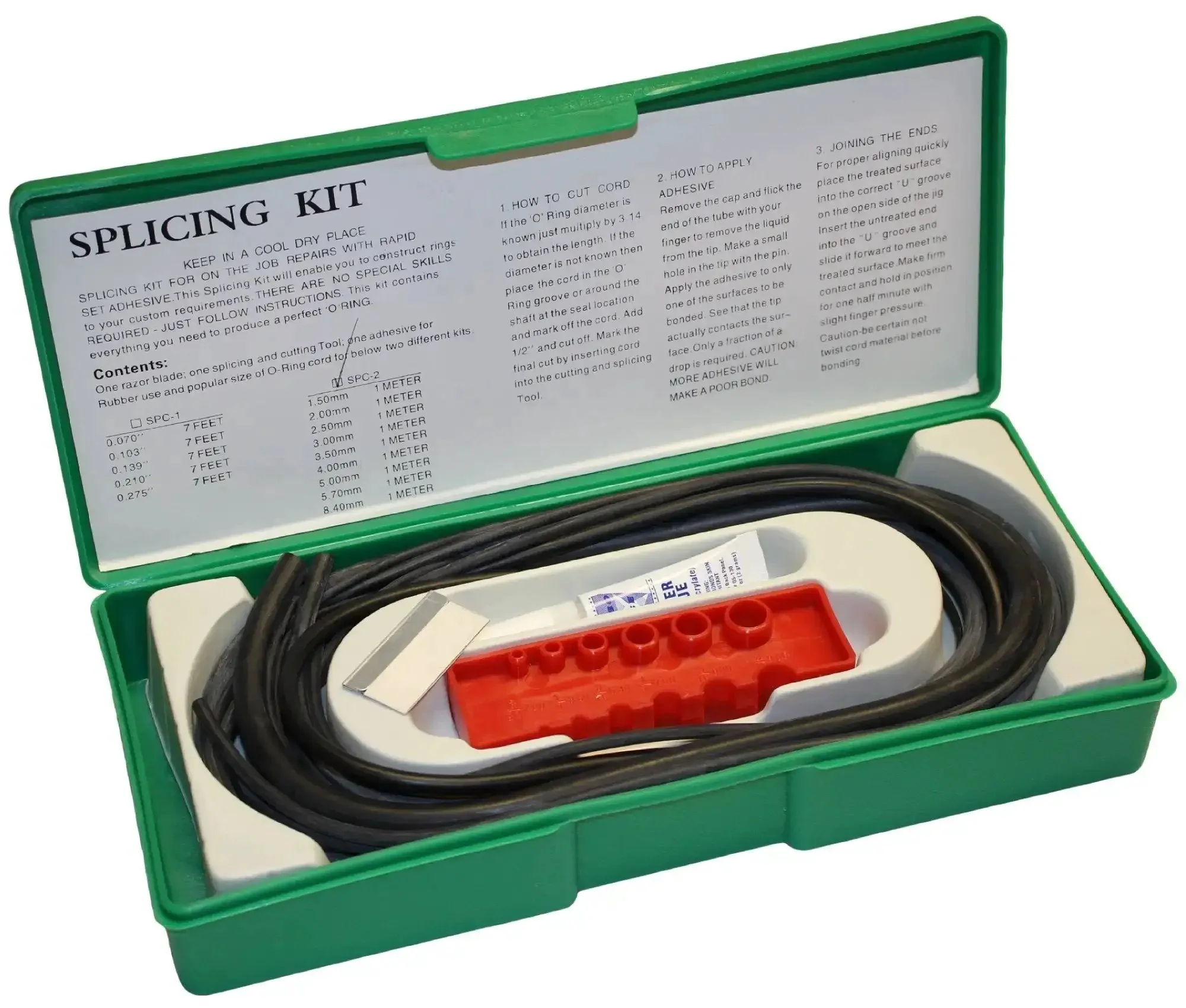 Buna-N O-Ring Splicing Kit 70A Durometer Black Metric Sizes Includes 9 Pieces Of O-Ring Cord With 1 Meter Each For Fluids And Hydrocarbons Perfect For Automotive Industrial And DIY Repairs