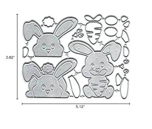 Bunny Shaped Metal Die Cuts Set For DIY Card Making And Scrapbooking, Two-Piece High Carbon Steel Cutting Dies For Embossing, Stencils, Card Stock Craft Projects, 13 X 9.7 Cm Size, Perfect For Albums And Scrapbooks - Image 2