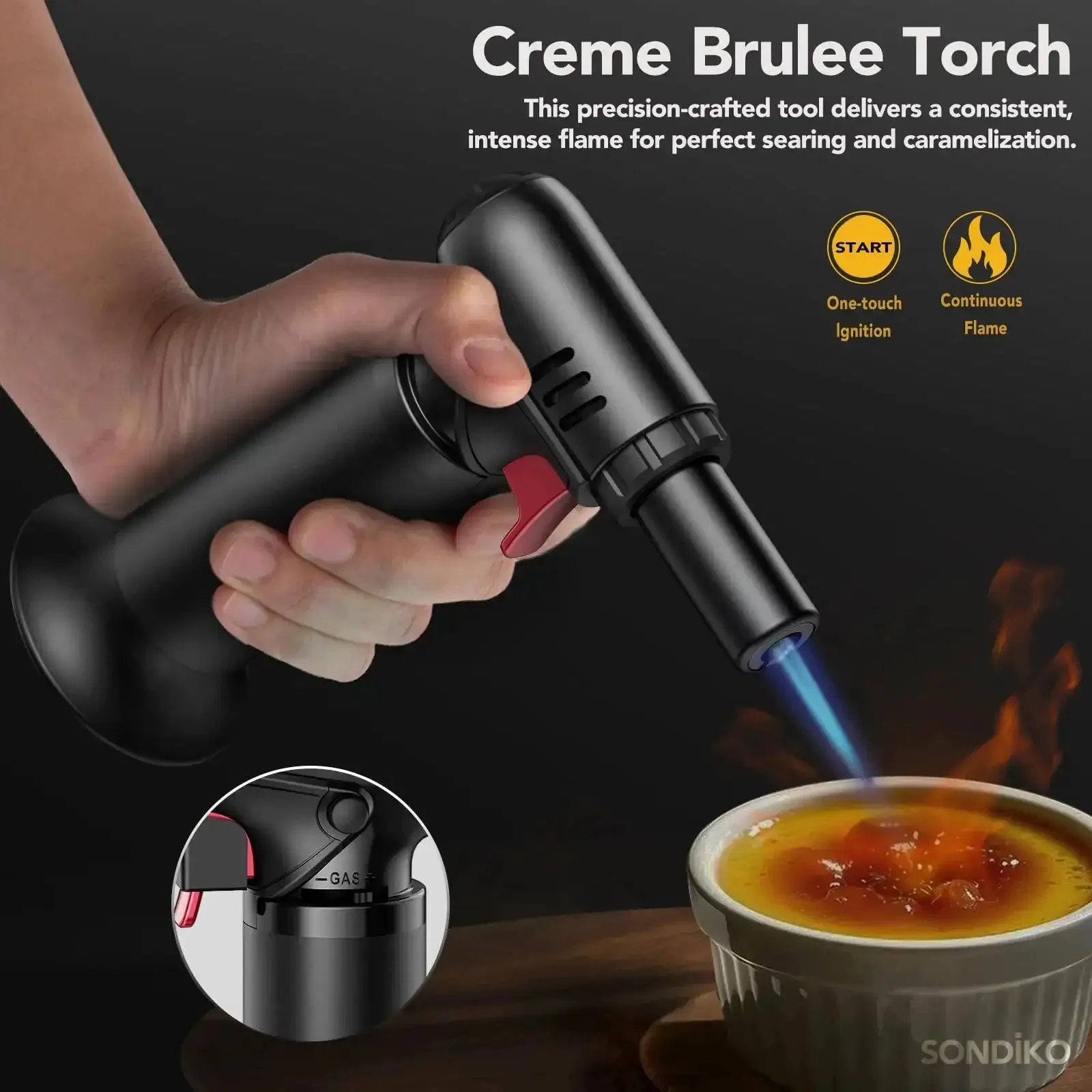 Butane Torch Lighter With Visible Fuel Window Refillable Soldering Torch With Adjustable Flame For Welding Resin Art And Industrial DIY Projects Easy One Handed Operation - Image 5