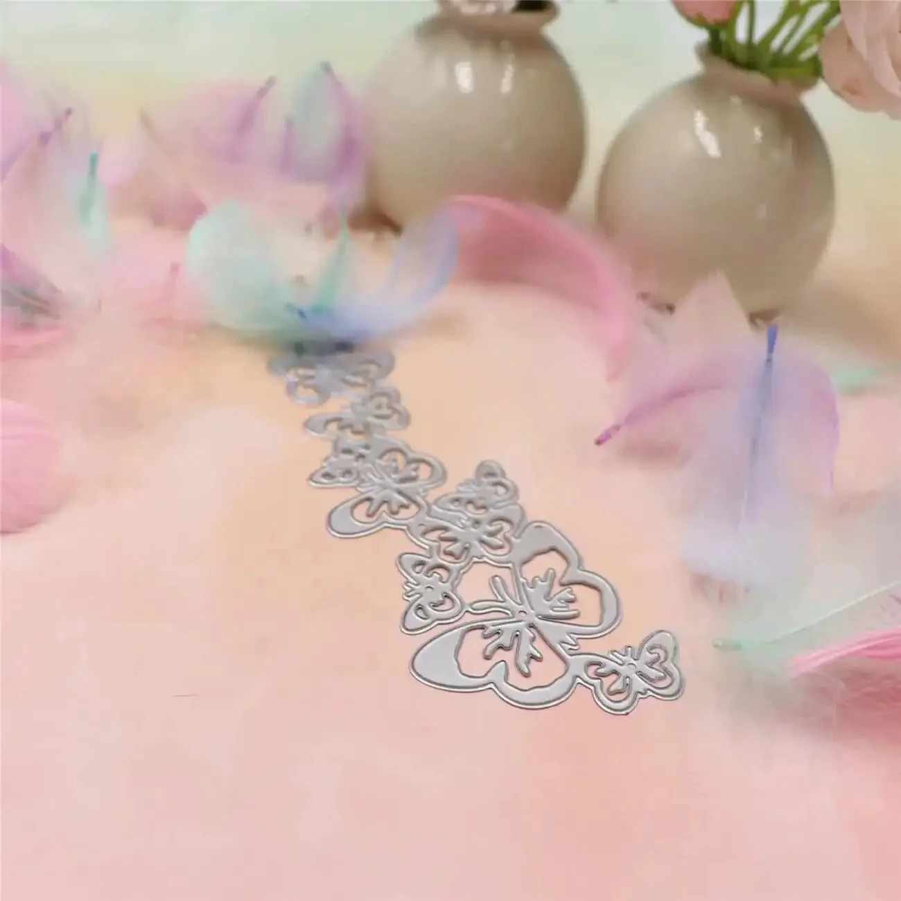 Butterfly String Dies For Card Making And Scrapbooking Dope Hollow Frame Metal Dies Embossing Tool DIY Punch Template For Paper Albums And Decor Four Piece Set Measuring 13.4 By 5.3 Cm - Image 3