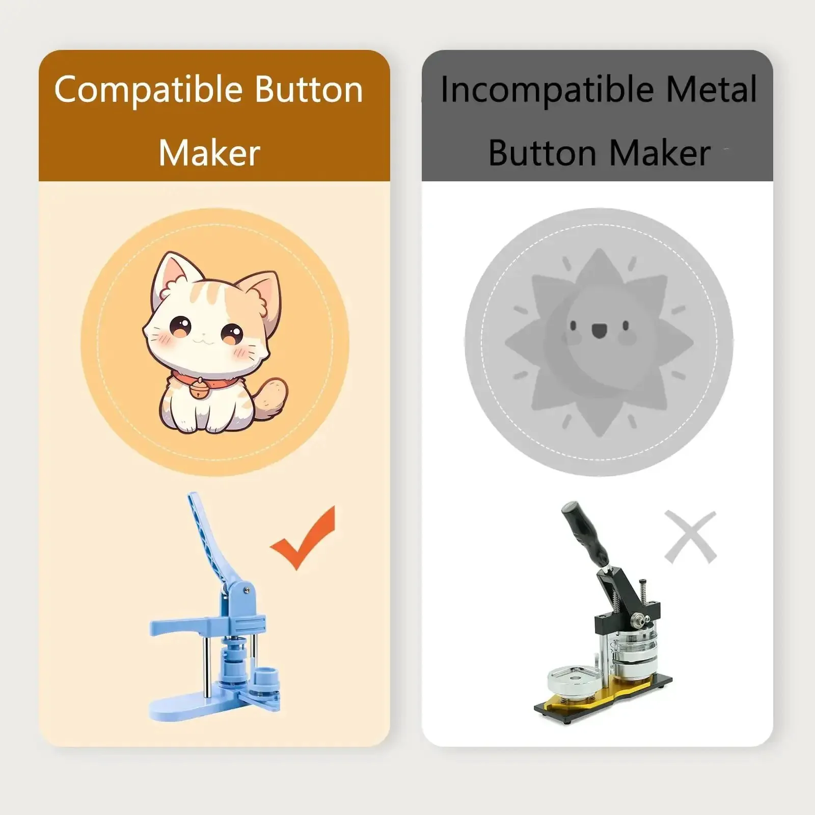 Button Making Circle Cutter For Die Cut Machines 1.73 Inch Circle Diameter 44mm, 1.26 Inch 32mm Mold Compatible Paper Cutter Perfect For Badge Making Circle Punch And DIY Button Projects - Image 2
