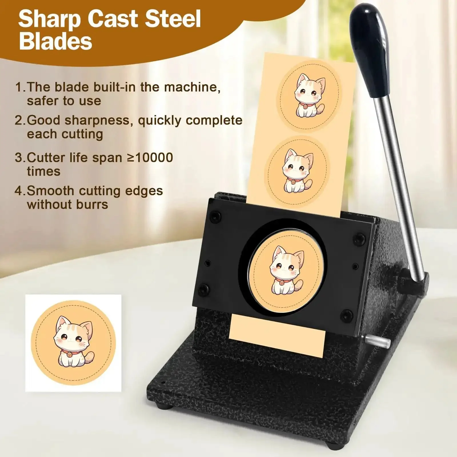 Button Making Circle Cutter For Die Cut Machines 1.73 Inch Circle Diameter 44mm, 1.26 Inch 32mm Mold Compatible Paper Cutter Perfect For Badge Making Circle Punch And DIY Button Projects - Image 6