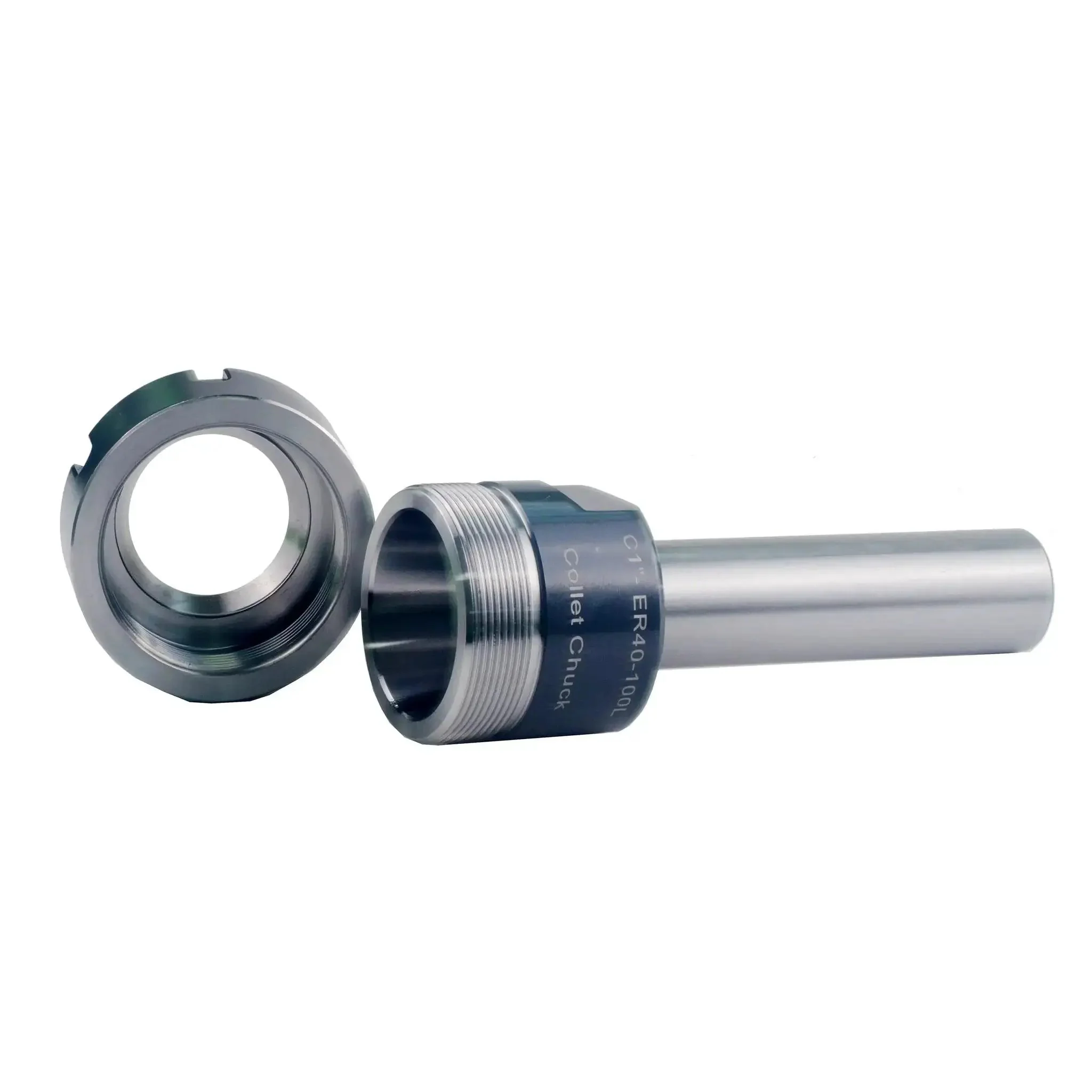 C1inch ER40 4 Inch Straight Shank Collet Chuck Holder For CNC Milling Tooling Built For Heavy Duty Use With Ultra Tight 0.005mm TIR 42CrMo Toughened Steel Router Extension That Fits ER40 Collets - Image 2