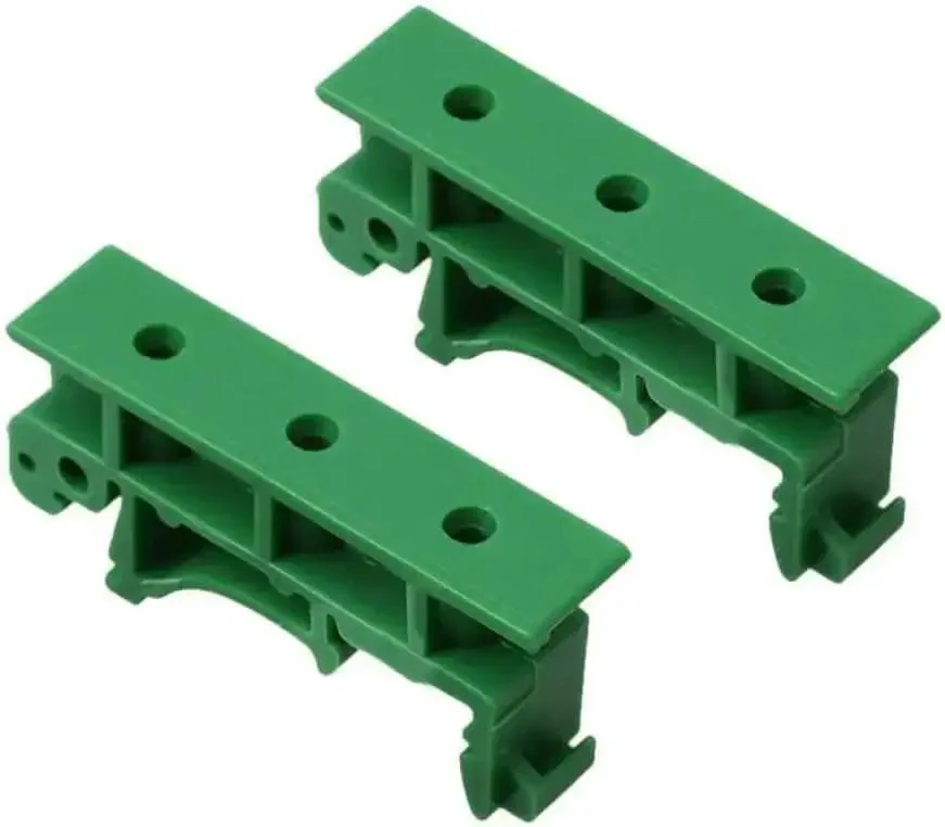 C45 DIN Rail PCB Mounting Adapter Carrier Clip For 35mm Rails With 15mm Spacing Panel Base Holder Easy Install Bracket For PCBs Under 100mm 42.6x10x19.3mm Size Durable Mounting Solution - Image 2
