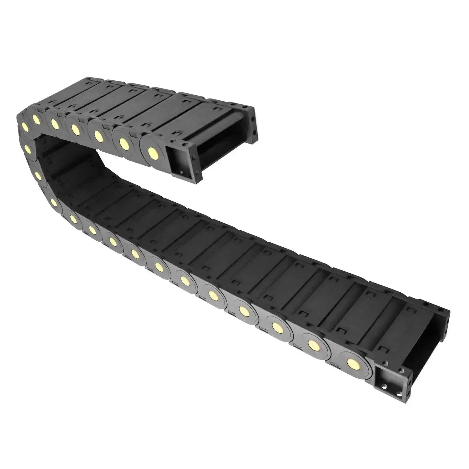 Cable Drag Chain 25x77mm Closed Type R55 For CNC Machines, Robotics And Automation, One Direction Bending Radius 55mm, Protective Cable Carrier That Keeps Debris Out And Cables Secure Across Auto Lines