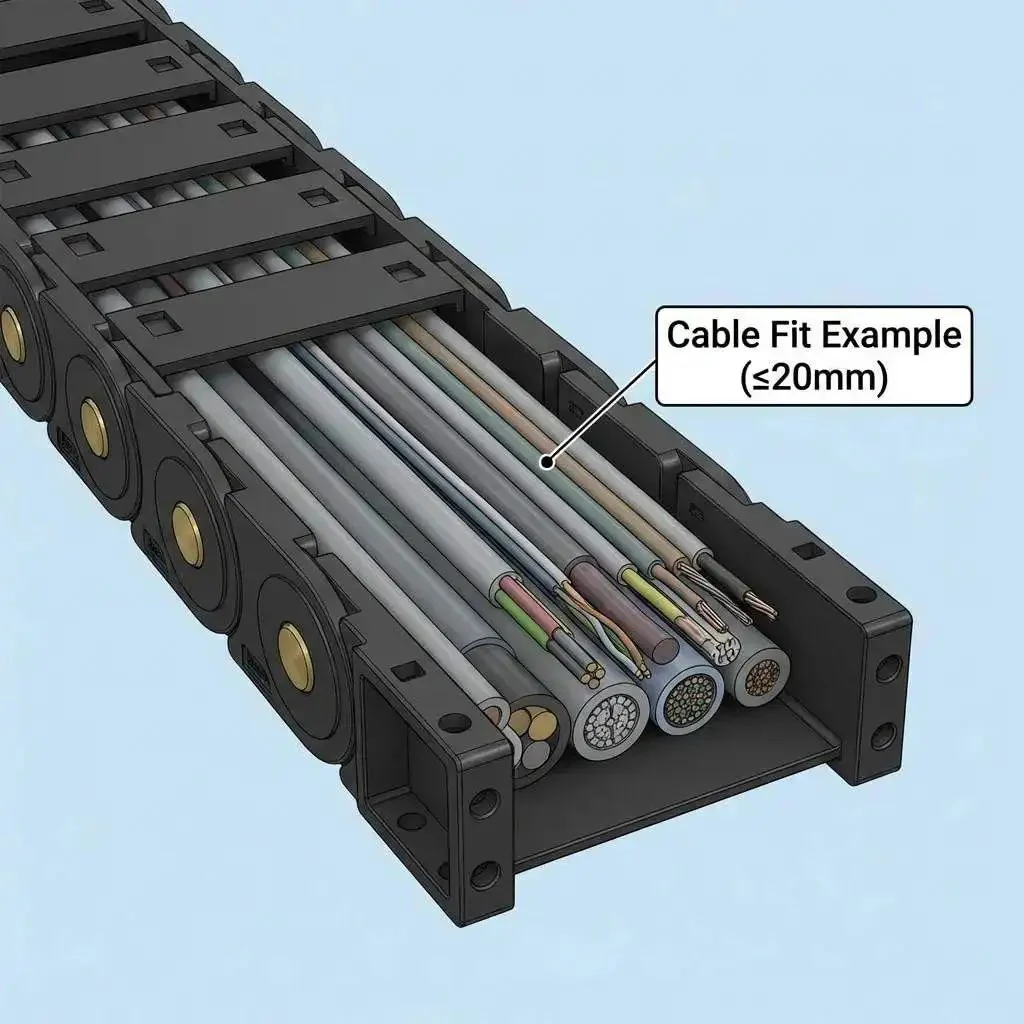 Cable Drag Chain 25x77mm Closed Type R55 For CNC Machines, Robotics And Automation, One Direction Bending Radius 55mm, Protective Cable Carrier That Keeps Debris Out And Cables Secure Across Auto Lines - Image 5