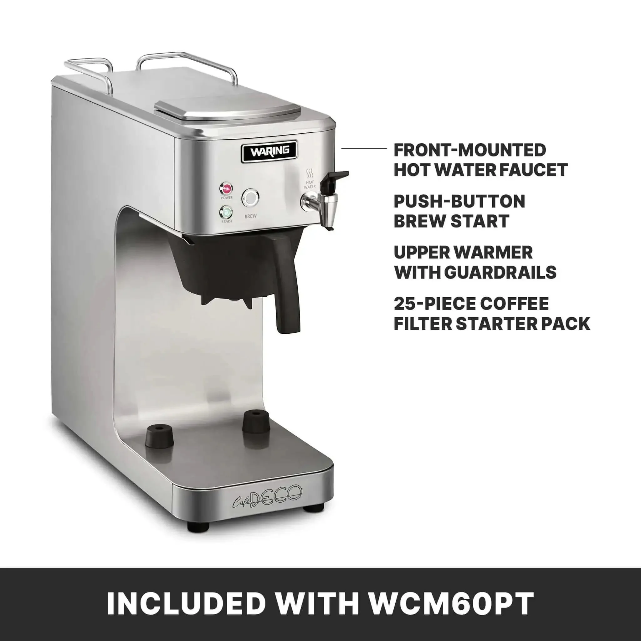 Cafe Deco Automatic Or Pour Over Thermal Carafe Coffee Brewer With Built In Pour Over And Auto Refill, Plumbed Or Pour Over Use, Keeps Hot With Upper Warmer, Fits 64 Oz Decanters, NSF Certified, 120V, Commercial Kitchen Ready, High Volume Big Batch - Image 2