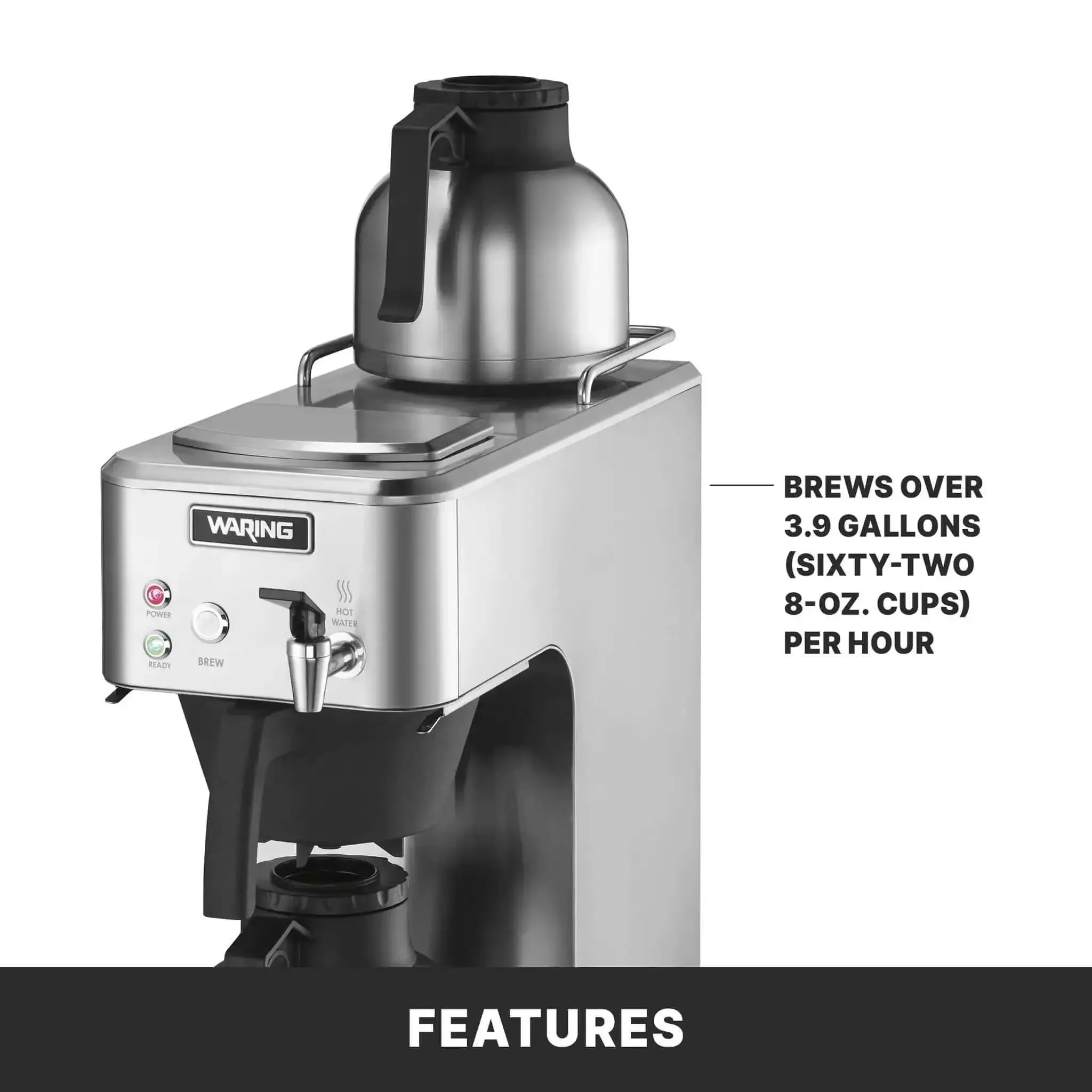 Cafe Deco Automatic Or Pour Over Thermal Carafe Coffee Brewer With Built In Pour Over And Auto Refill, Plumbed Or Pour Over Use, Keeps Hot With Upper Warmer, Fits 64 Oz Decanters, NSF Certified, 120V, Commercial Kitchen Ready, High Volume Big Batch - Image 3