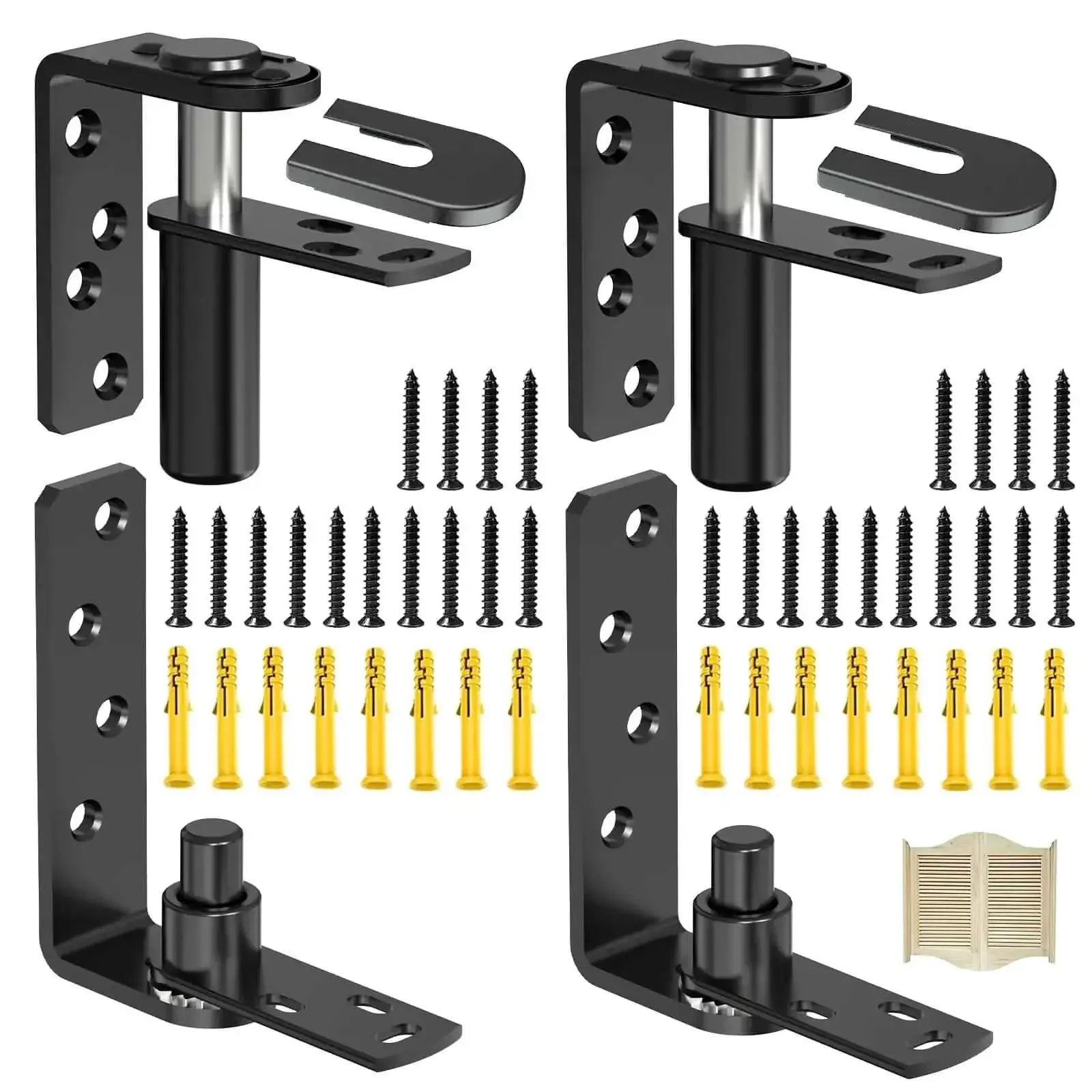 Cafe Door Hinges Double Action Saloon Hardware For Bars And Coffee Shops Heavy Duty 304 Stainless Steel In Black 2 Pack MID Fit Up To 30mm Door Thickness